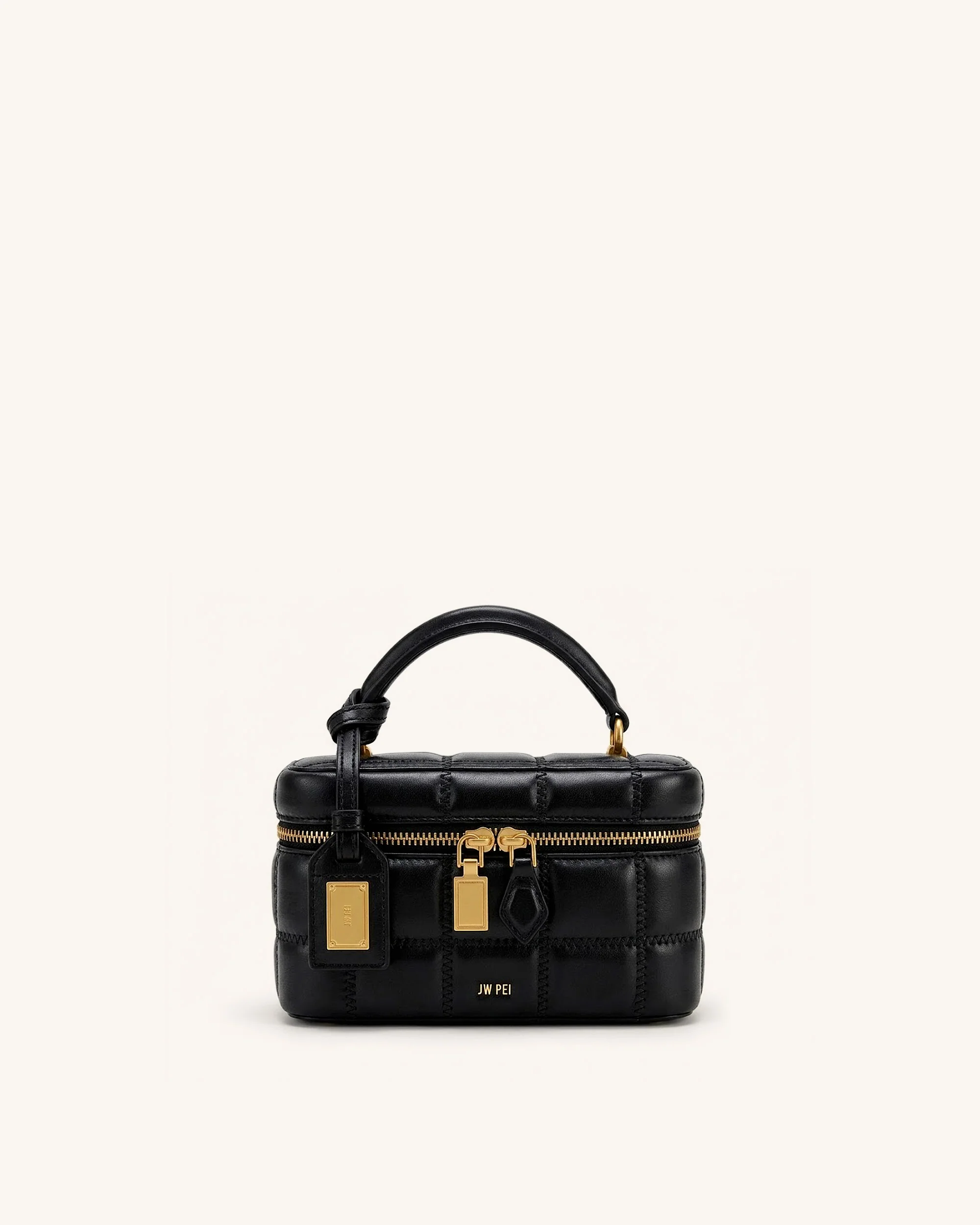 Cleo Box Shape Top Handle Bag - Black