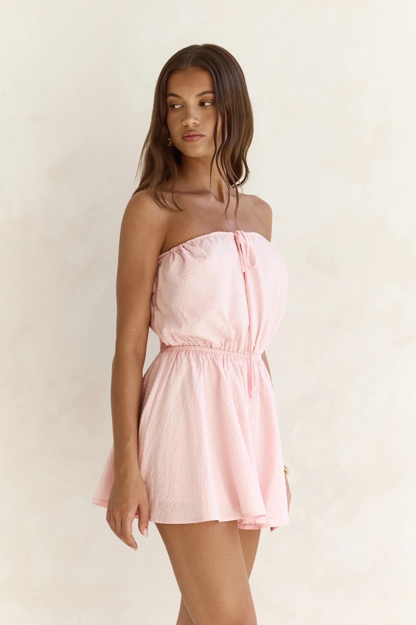 Kinder Love Strapless Romper Pink - luluinthesky