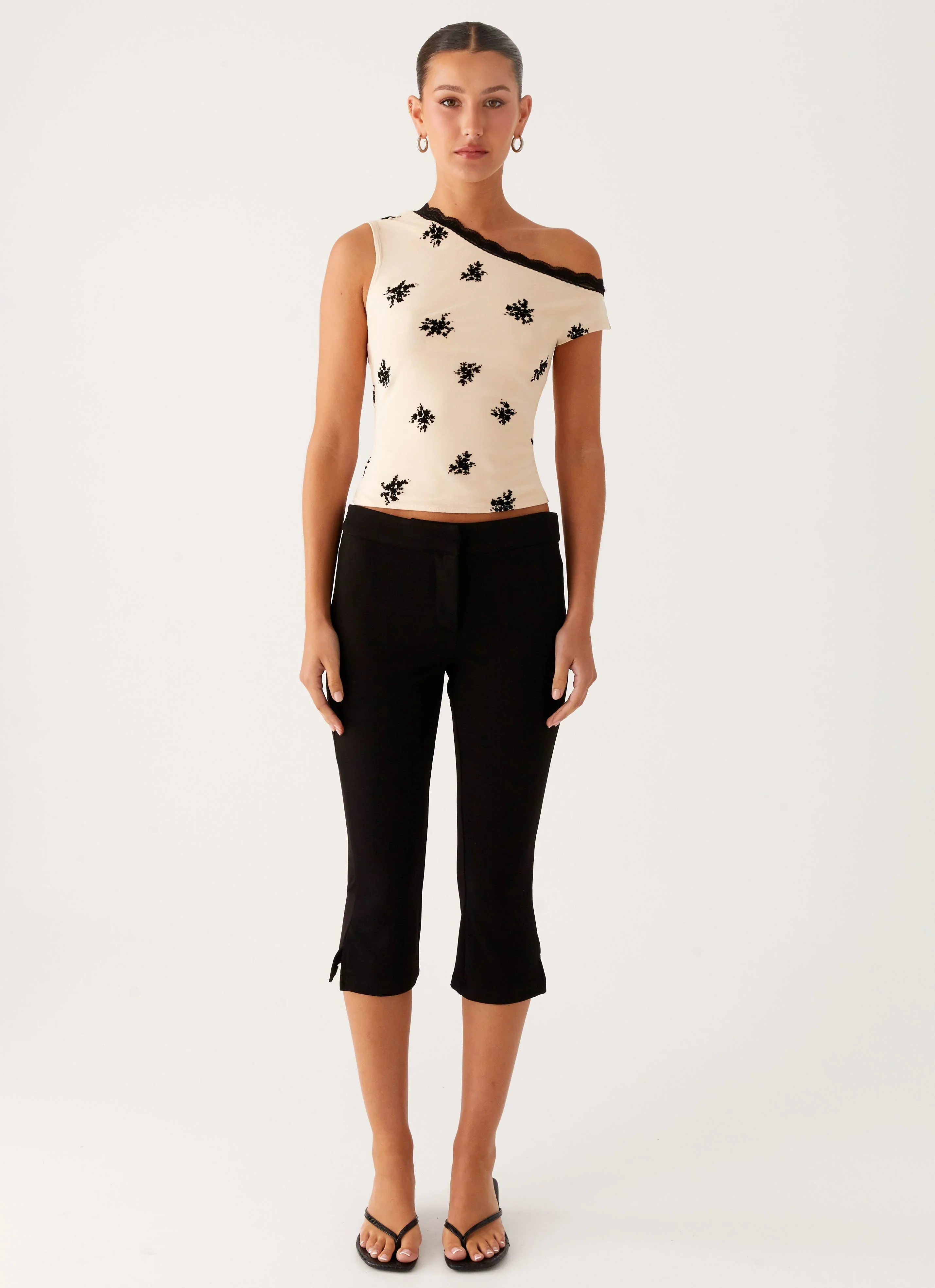 Blind Faith Flock One Shoulder Top - Cream