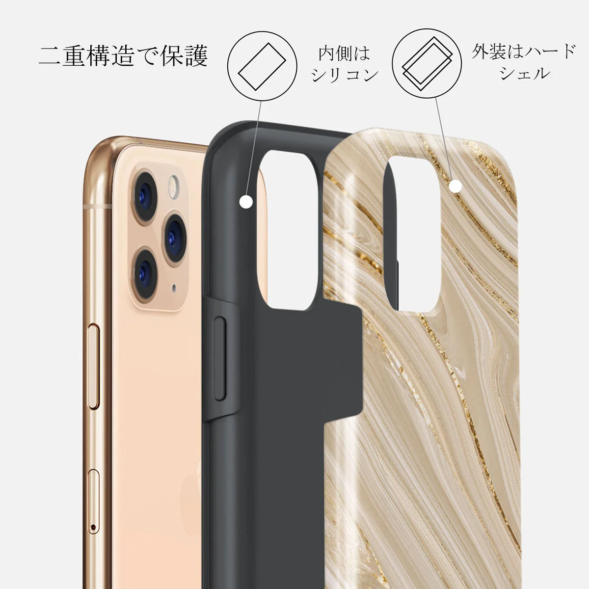 Full Glam - Beige iPhone 11 Pro Max ケース