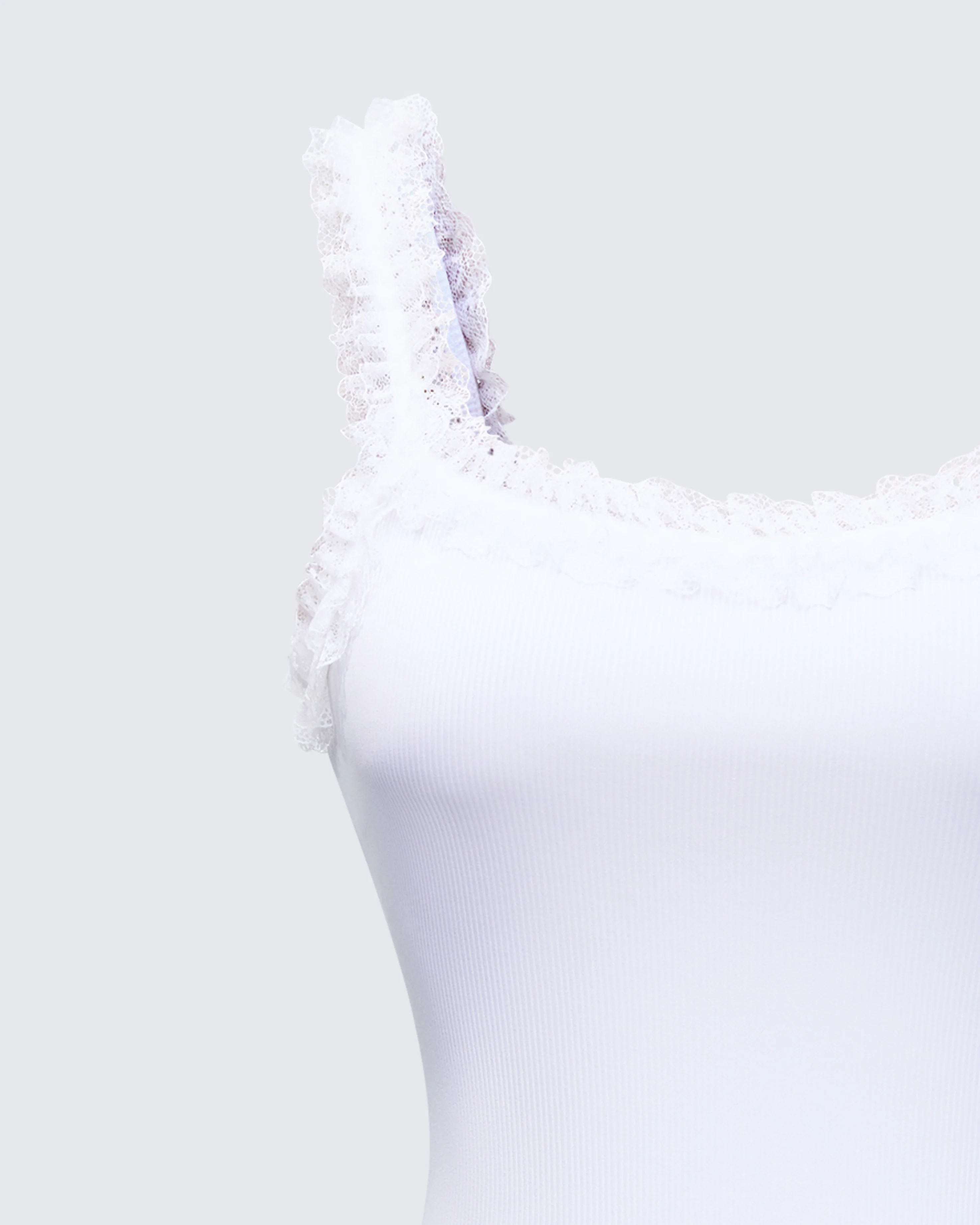 Amira Cream Ribbed Ruffle Mini Dress