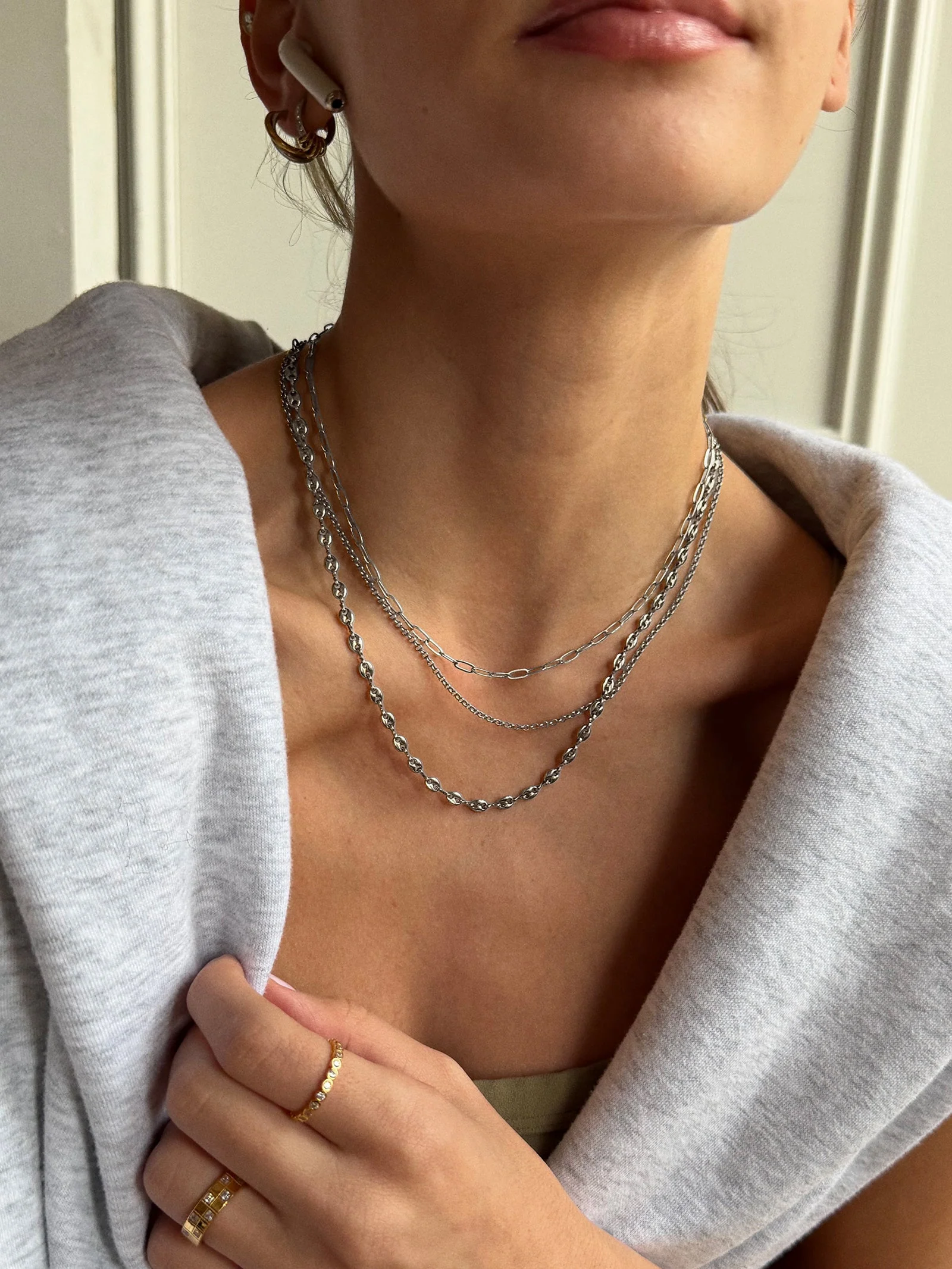 Taylor Waterproof Necklace Set - Silver