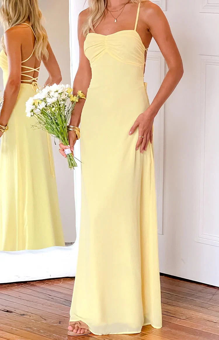 Arabelle Yellow Maxi Dress - luluinthesky