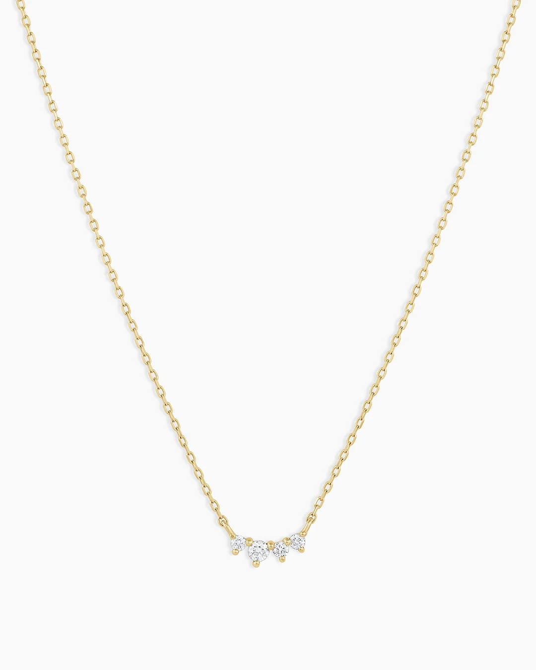 14K Diamond Cluster Necklace