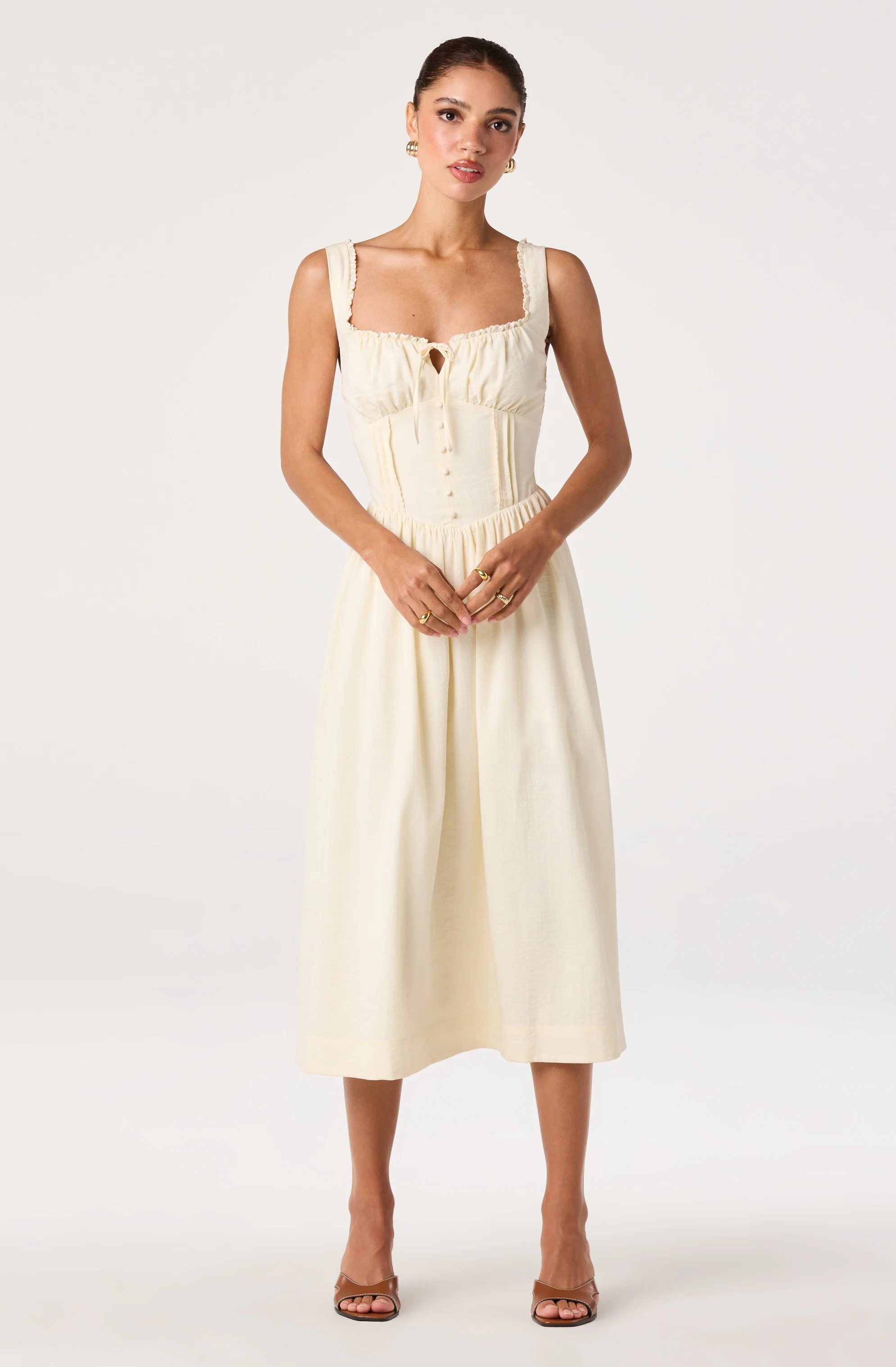 Sahana Crochet Trim Milkmaid Dress