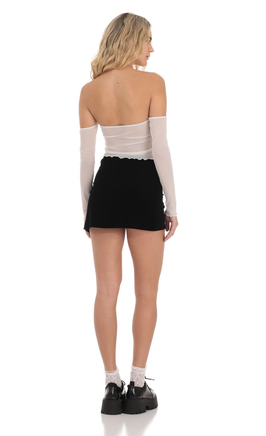 Mesh Off Shoulder Top in White