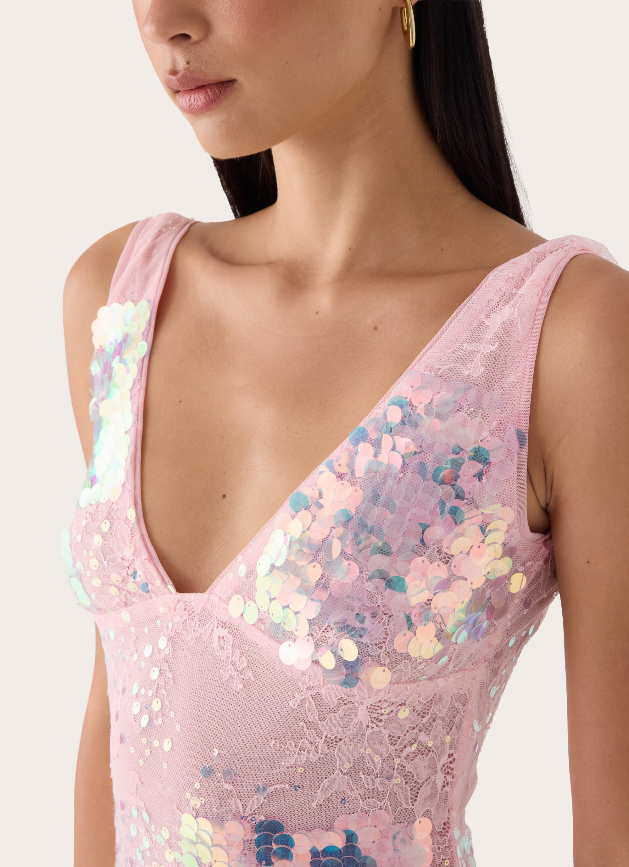 Maral Sequin Mini Dress - Pink - FASHION NOB