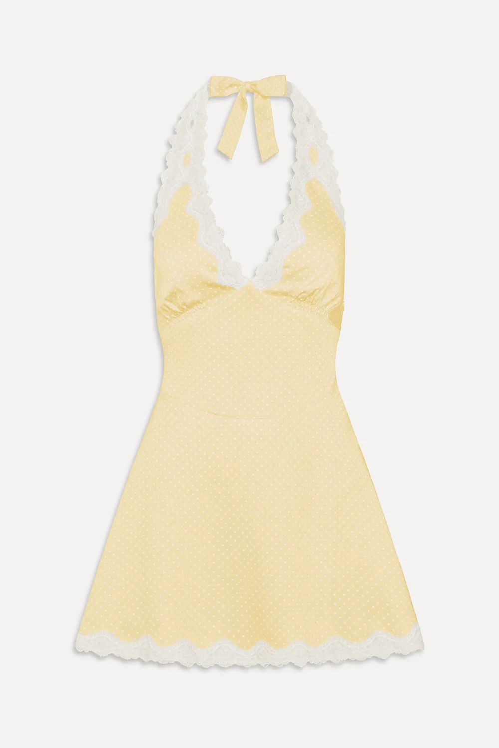 Audrey Satin Mini Dress - Whipped Butter Dottie