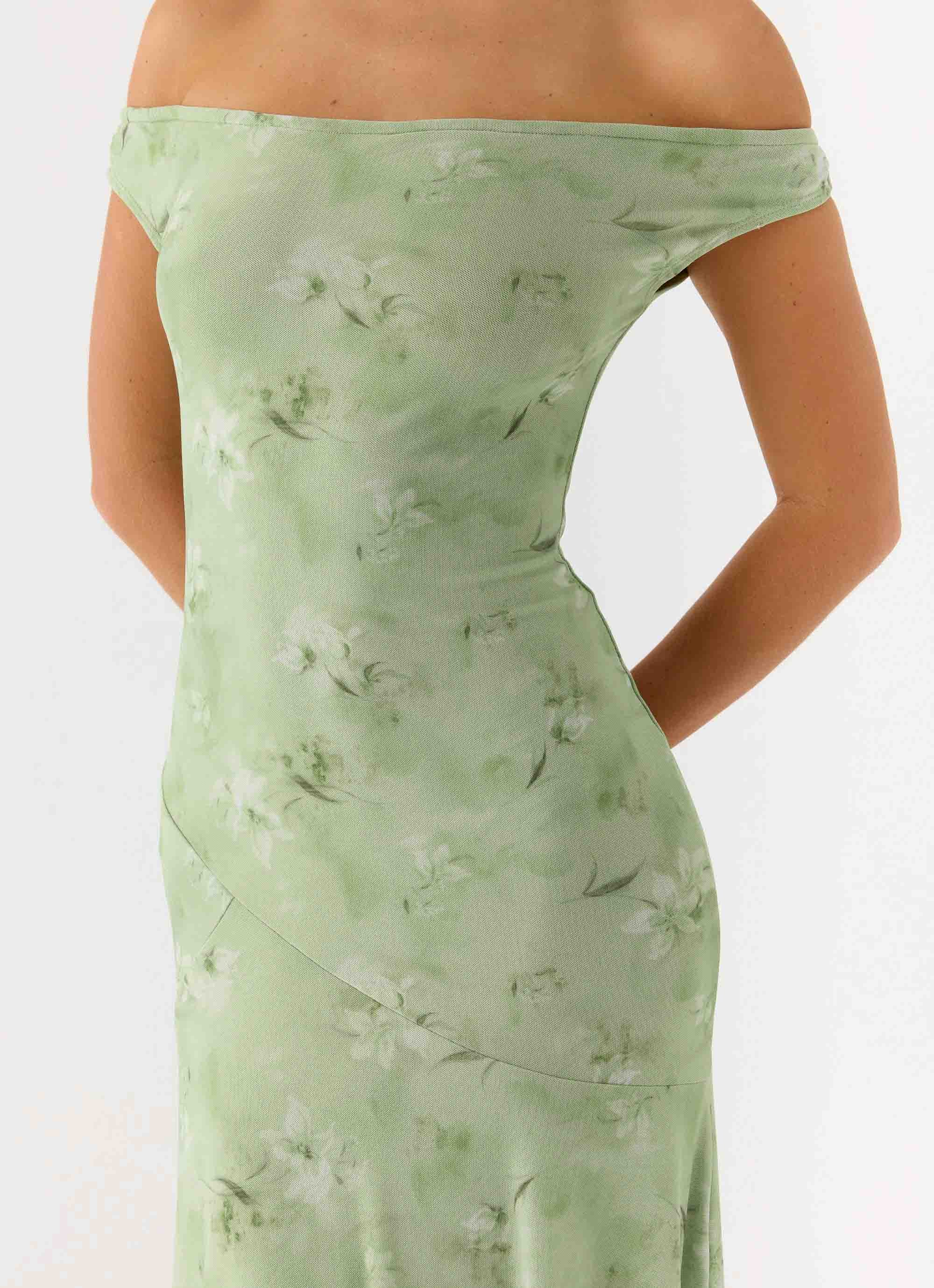 Wasting Time Maxi Dress - Blurred Lime - luluinthesky