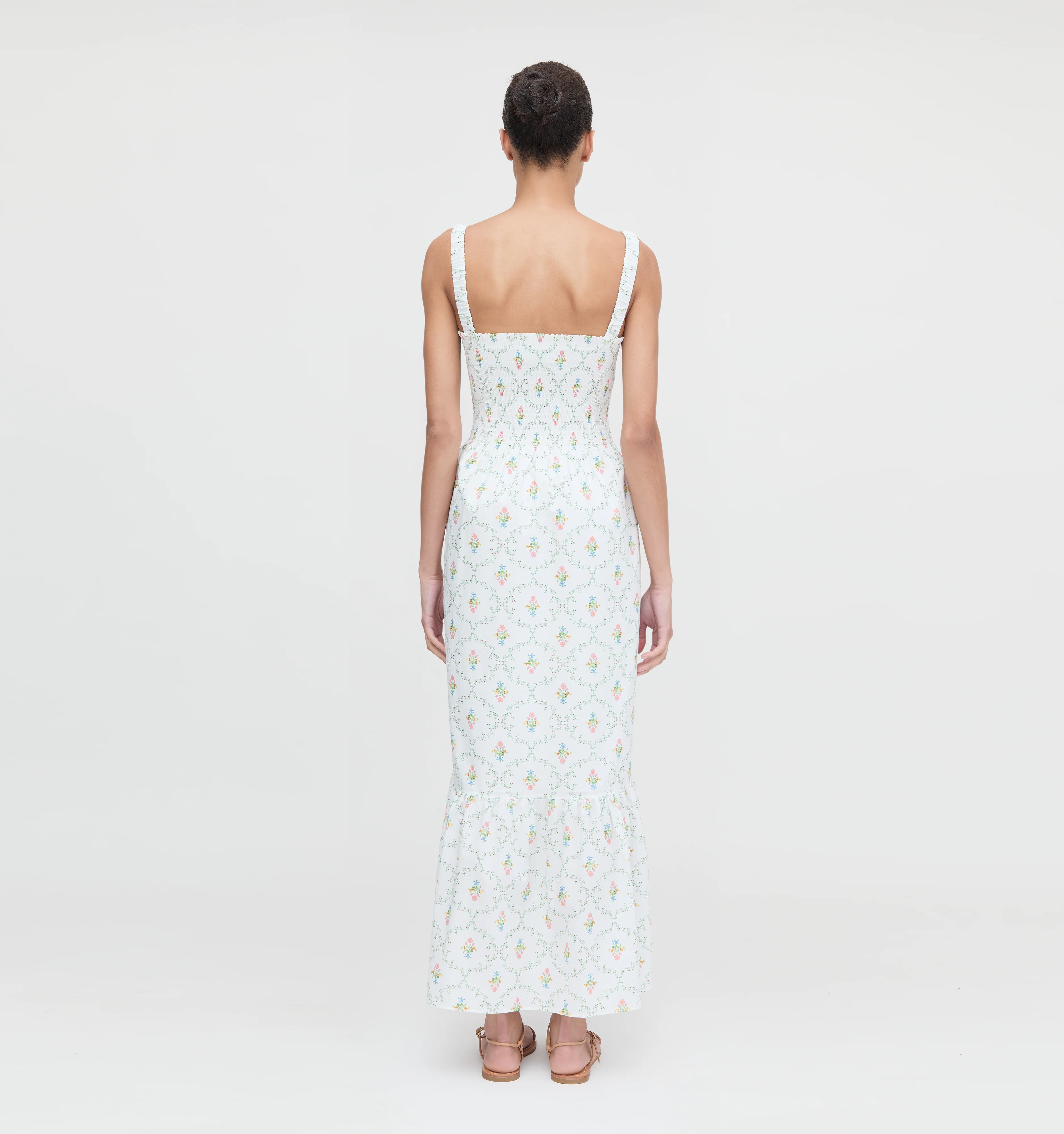 The Anjuli Nap Dress - Pastel Trellis Cotton