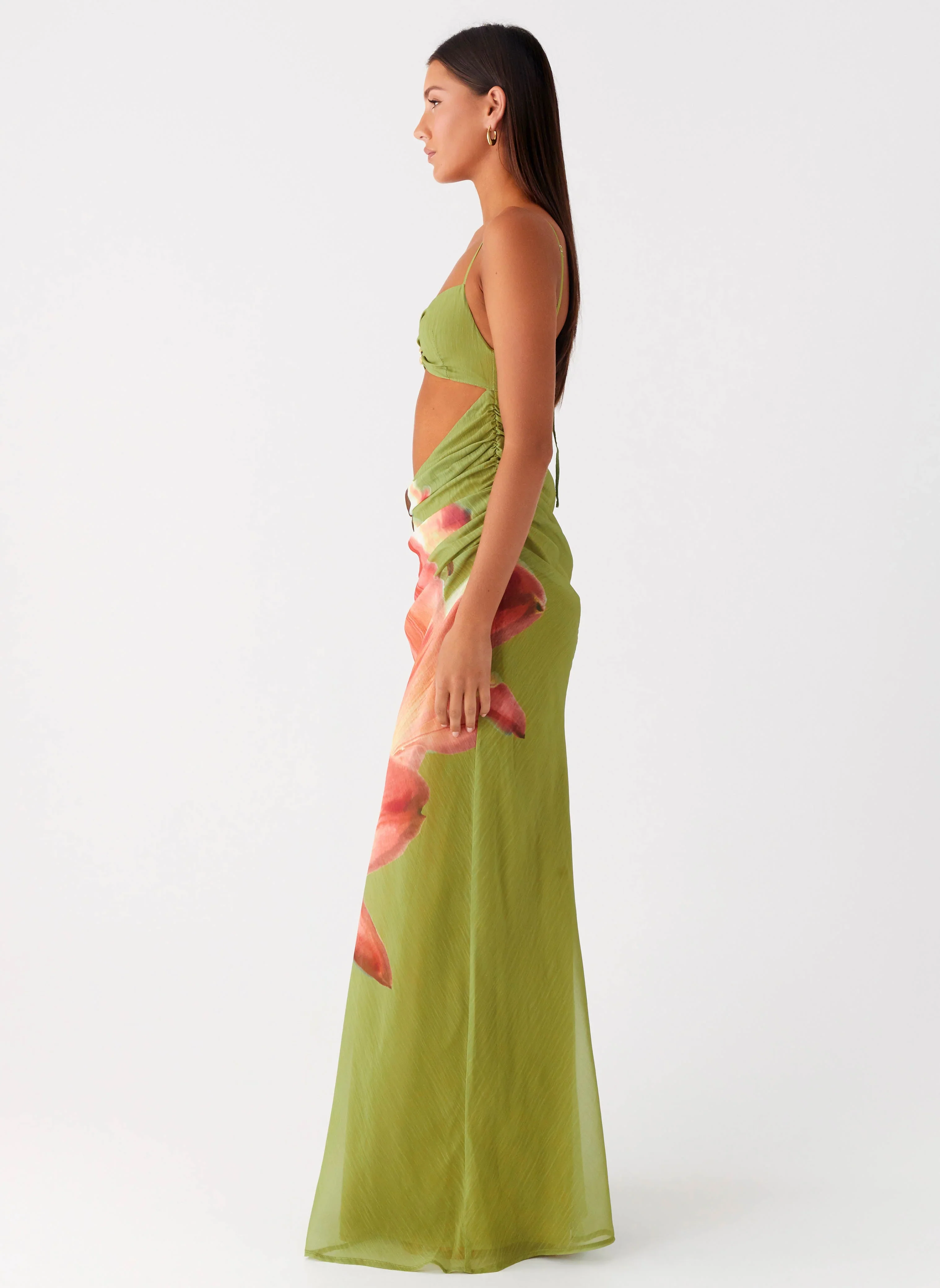 Tropic Rush Cut Out Maxi Dress - Jungle Floral
