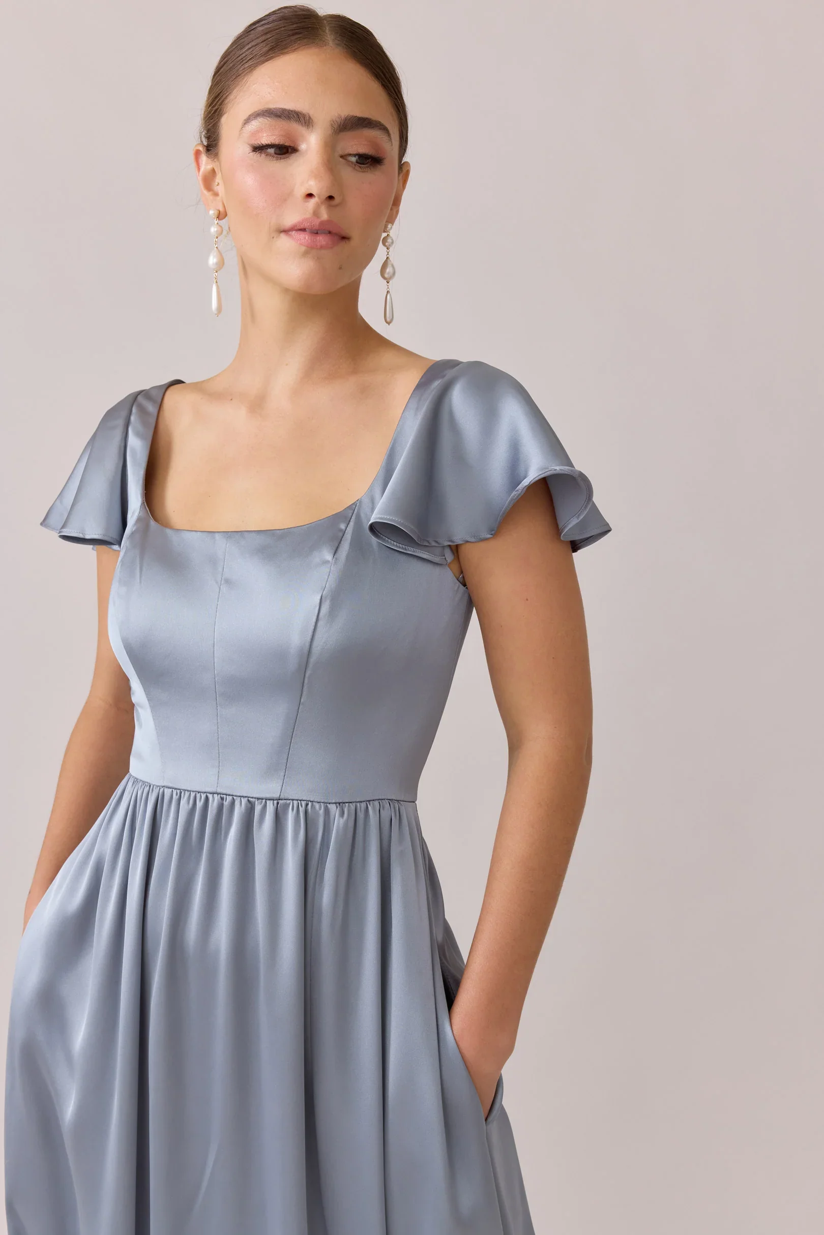 Ellapink Satin Dress | Made To Order