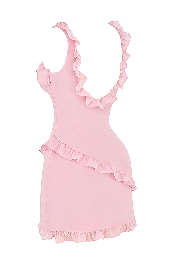 Pink Quartz Ruffle Mini Dress