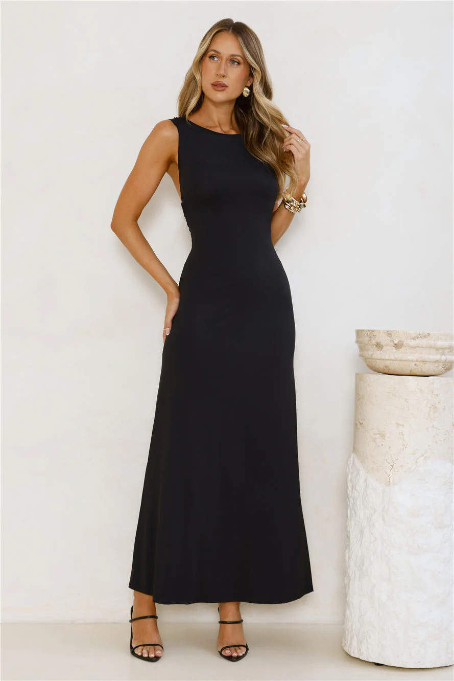 Romance Unveiled Maxi Dress Black