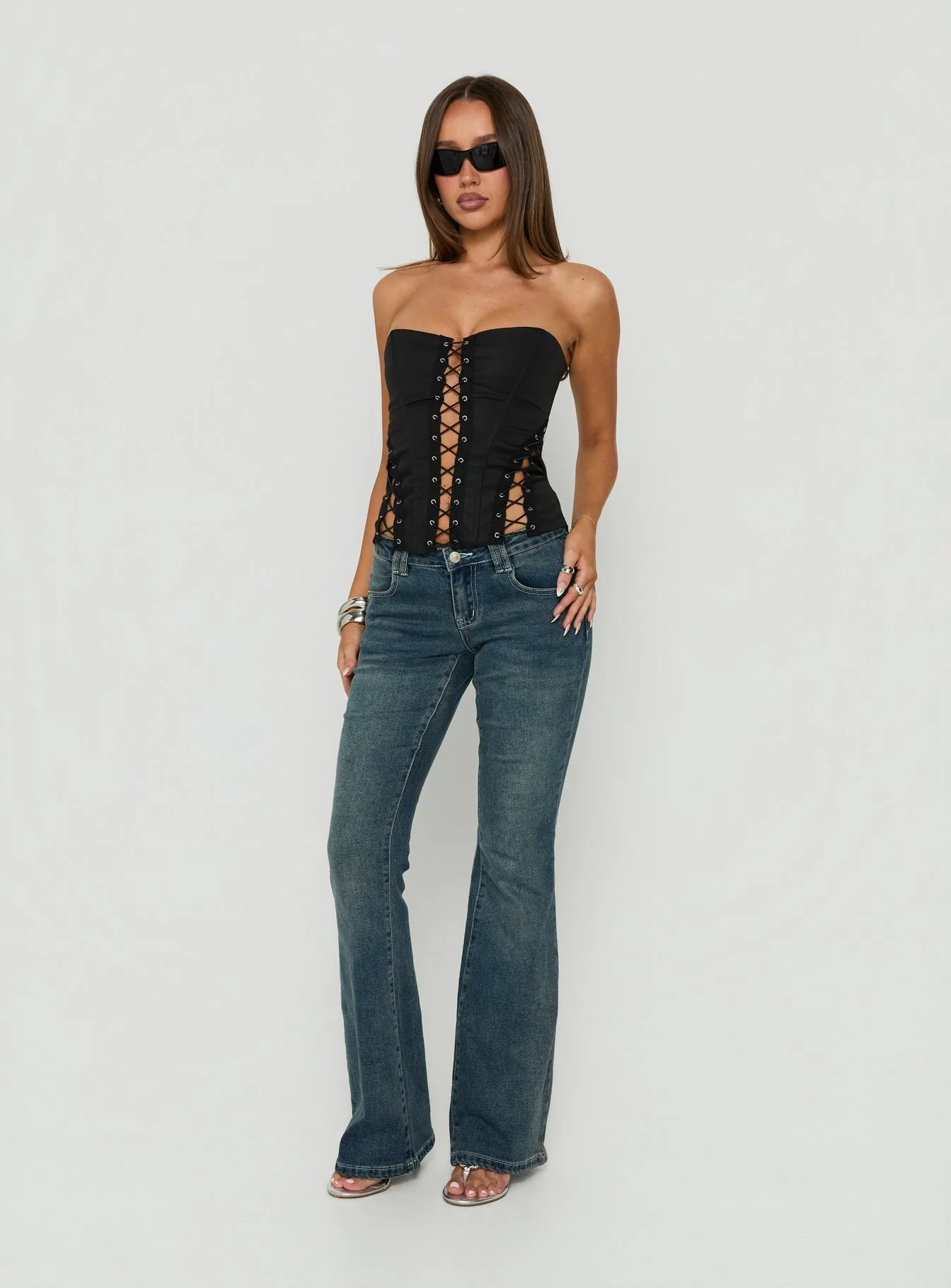 Eden Lace Up Corset Black