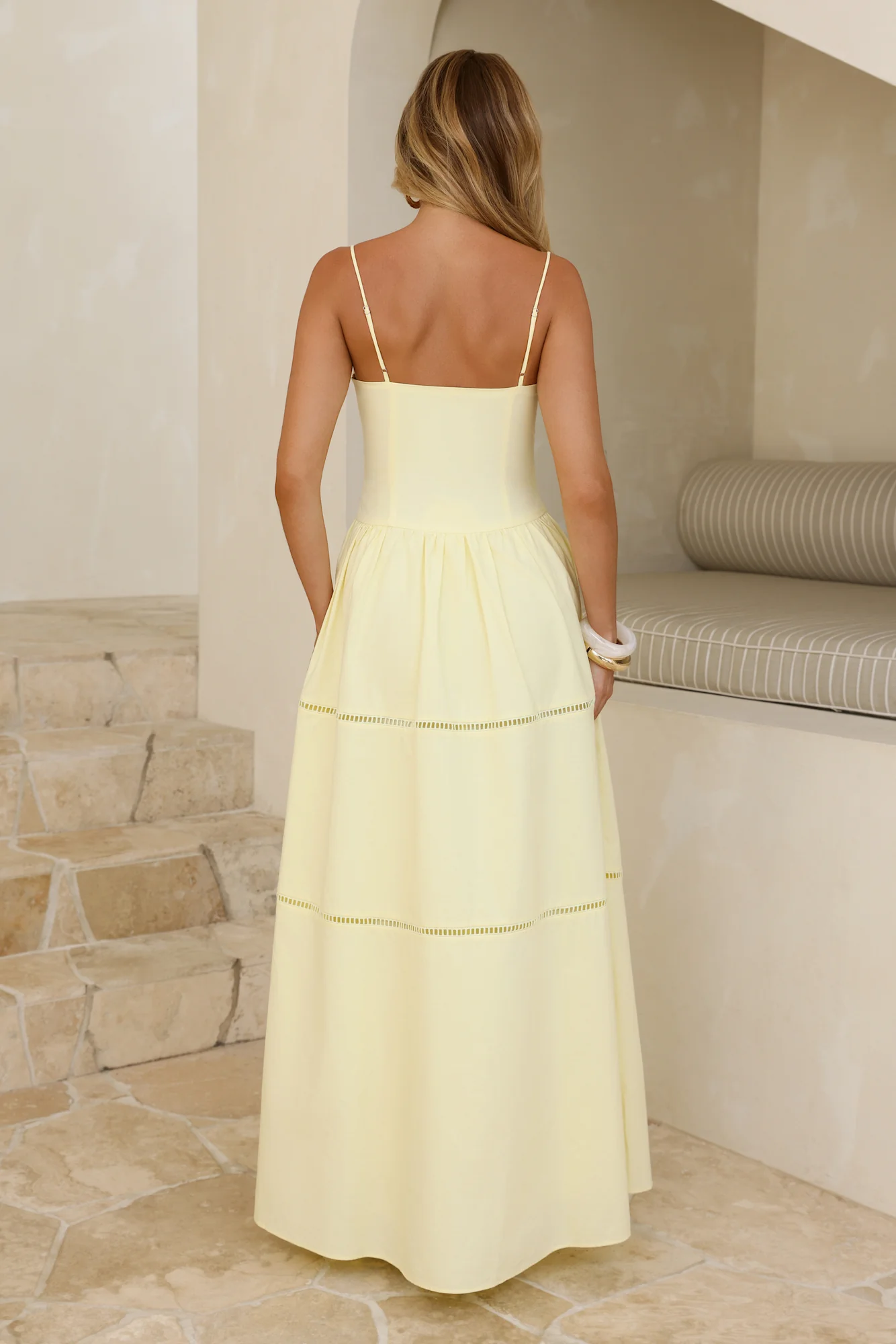Sunny Day Embroidered Tiered Maxi Dress Yellow - luluinthesky