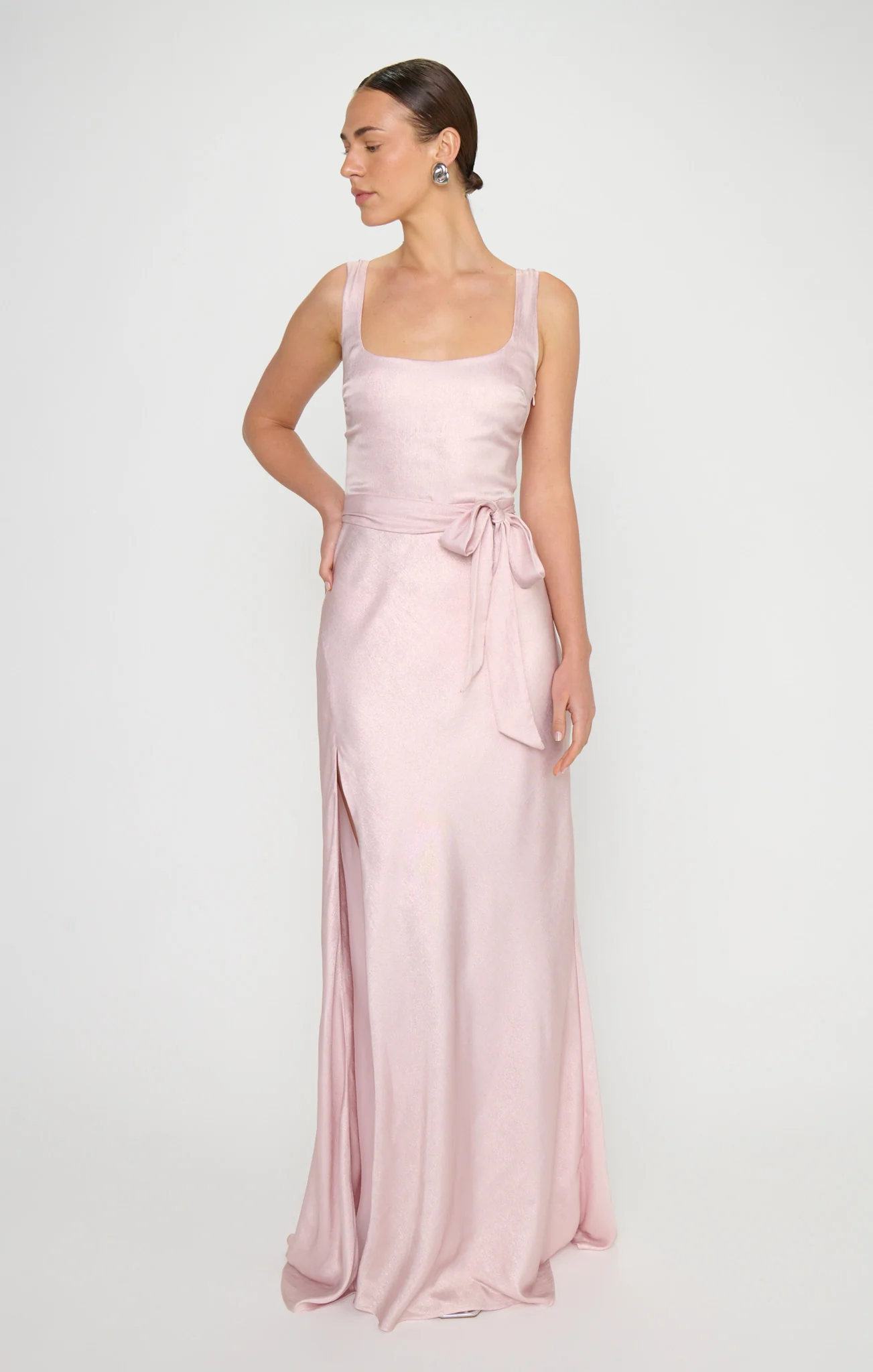 Lana Maxi Dress ~ Powder Pink Chrome