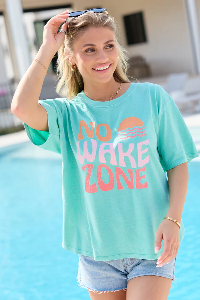 No Wake Zone Mint Graphic Tee