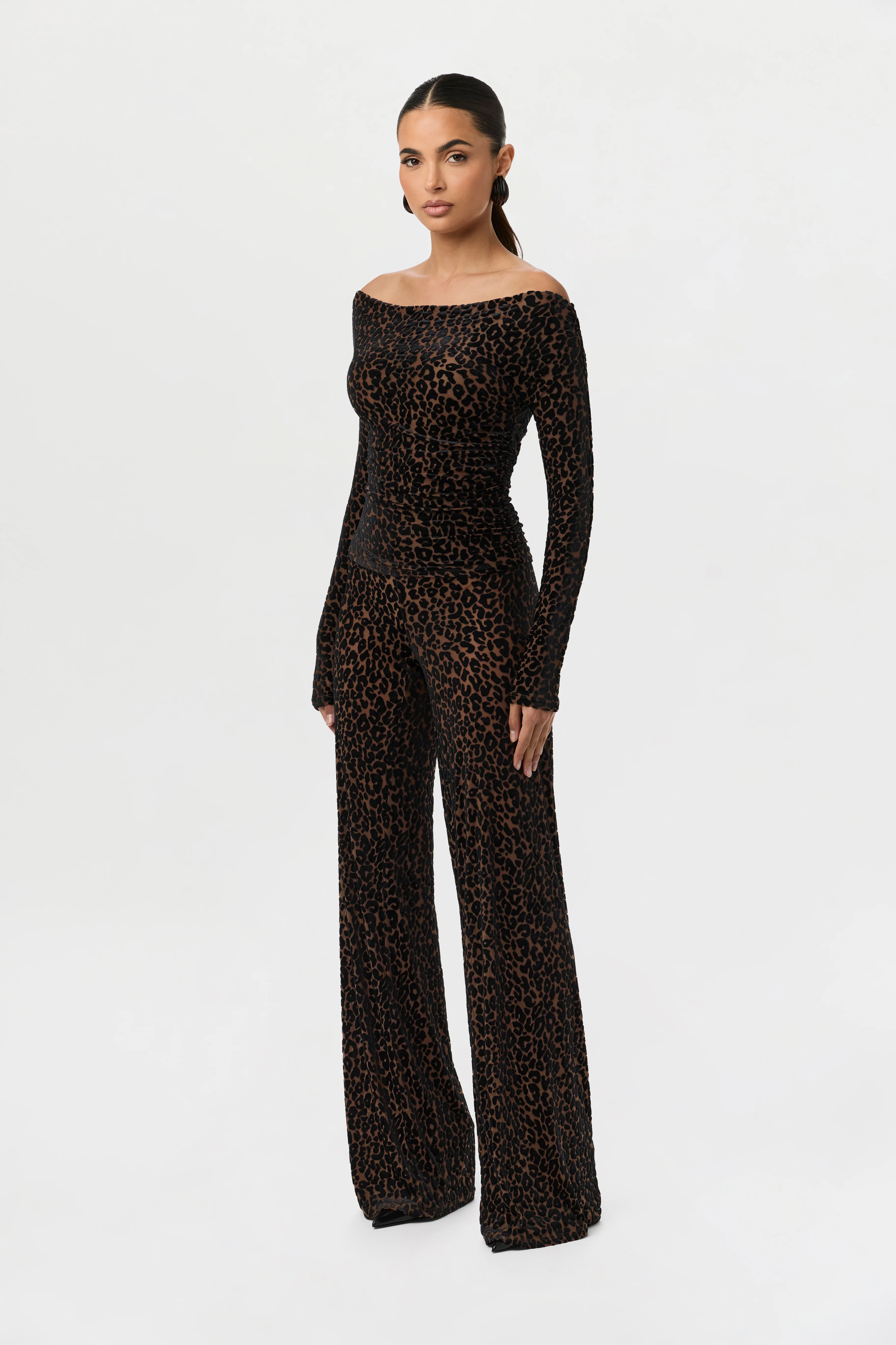 Burnout Wide-Leg Pant