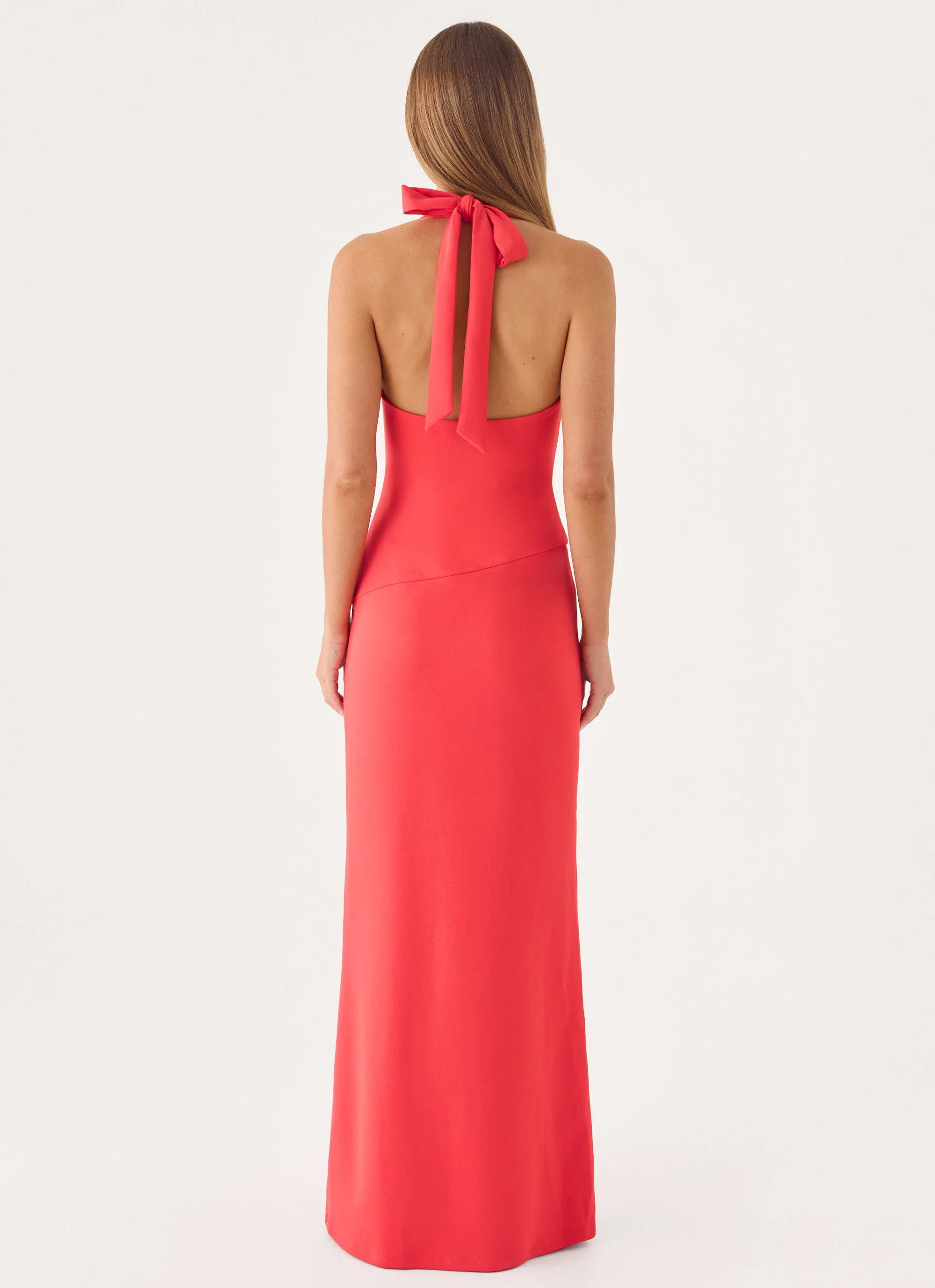 Nardin Maxi Dress - Coral Red