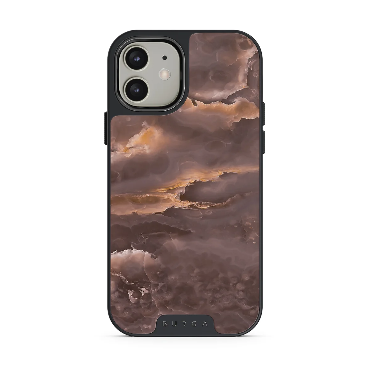 Fire Wood - Brown Marble iPhone 12 ケース