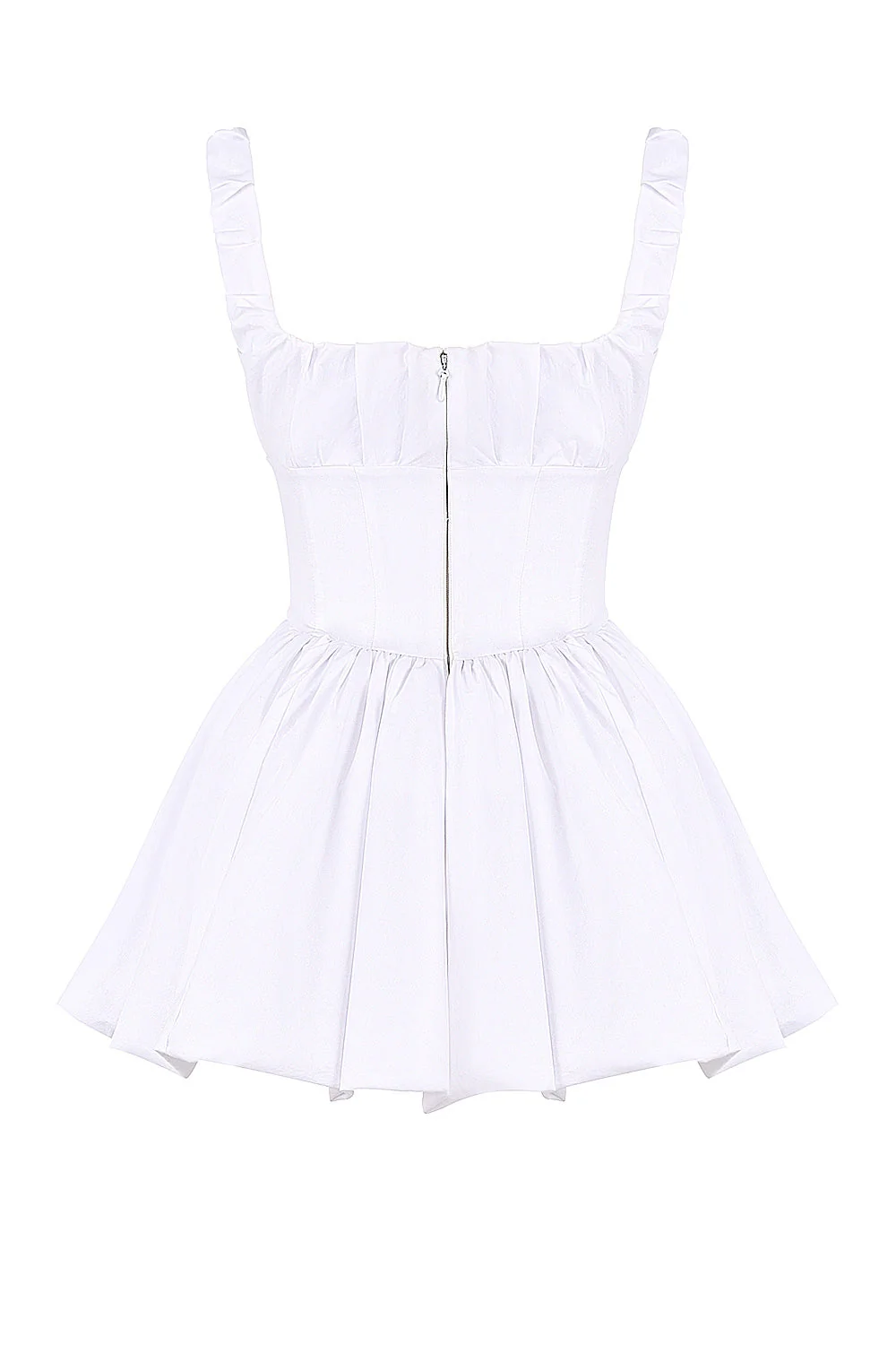 white cotton tulle mini dress