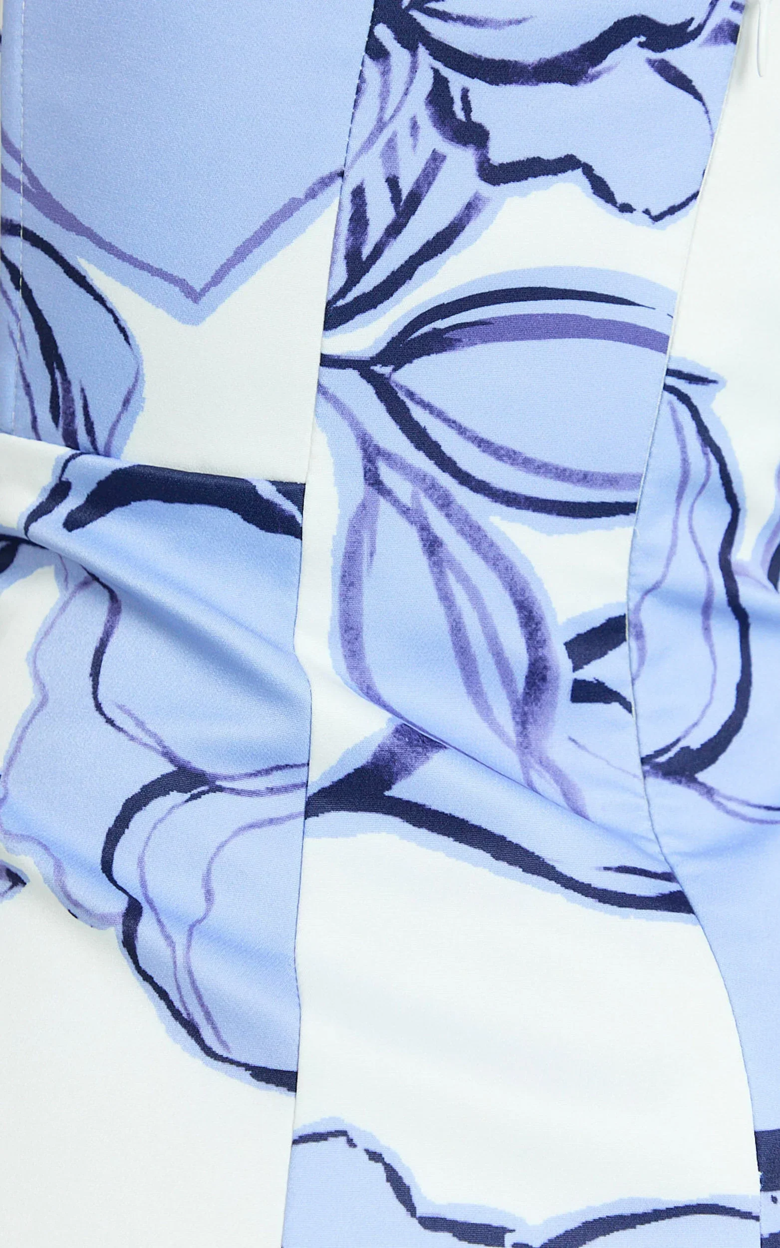 Catharine Mini Dress - Strapless A Line Dress in Blue Floral