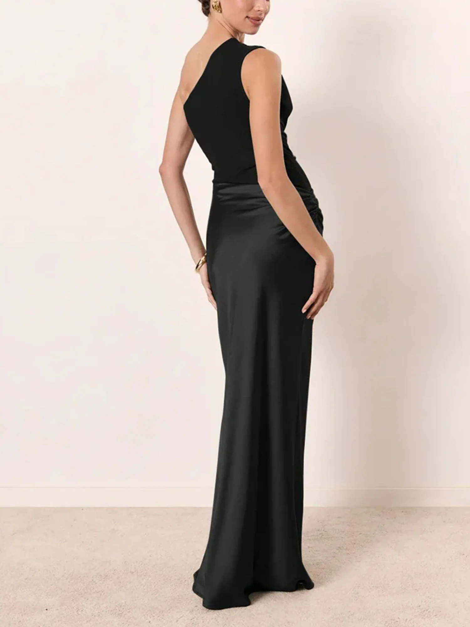 Black Bold Maxi Dress Party Elegance