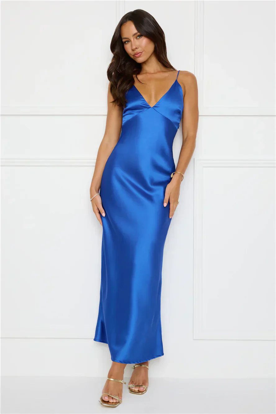 Chic 'Fit Slip Satin Maxi Dress