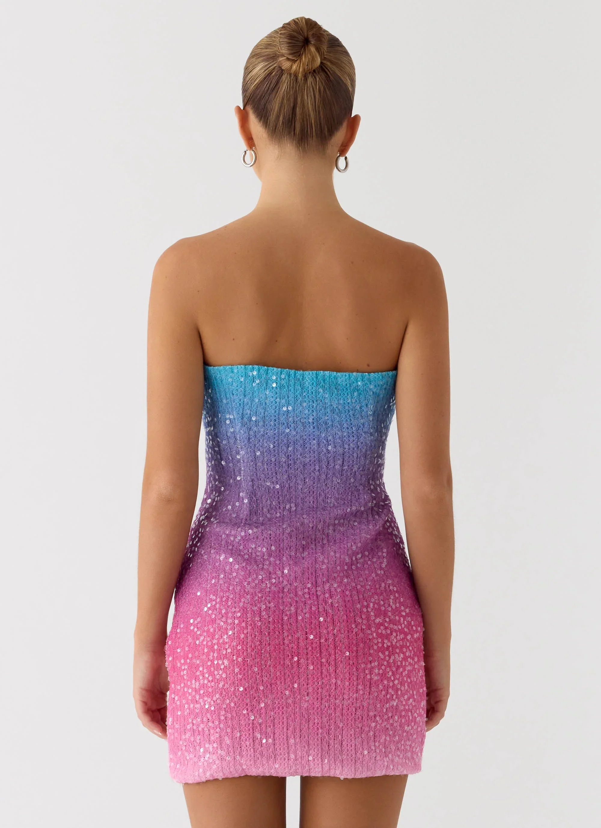 Step Closer Sequin Knit Mini Dress - Disco Ombre