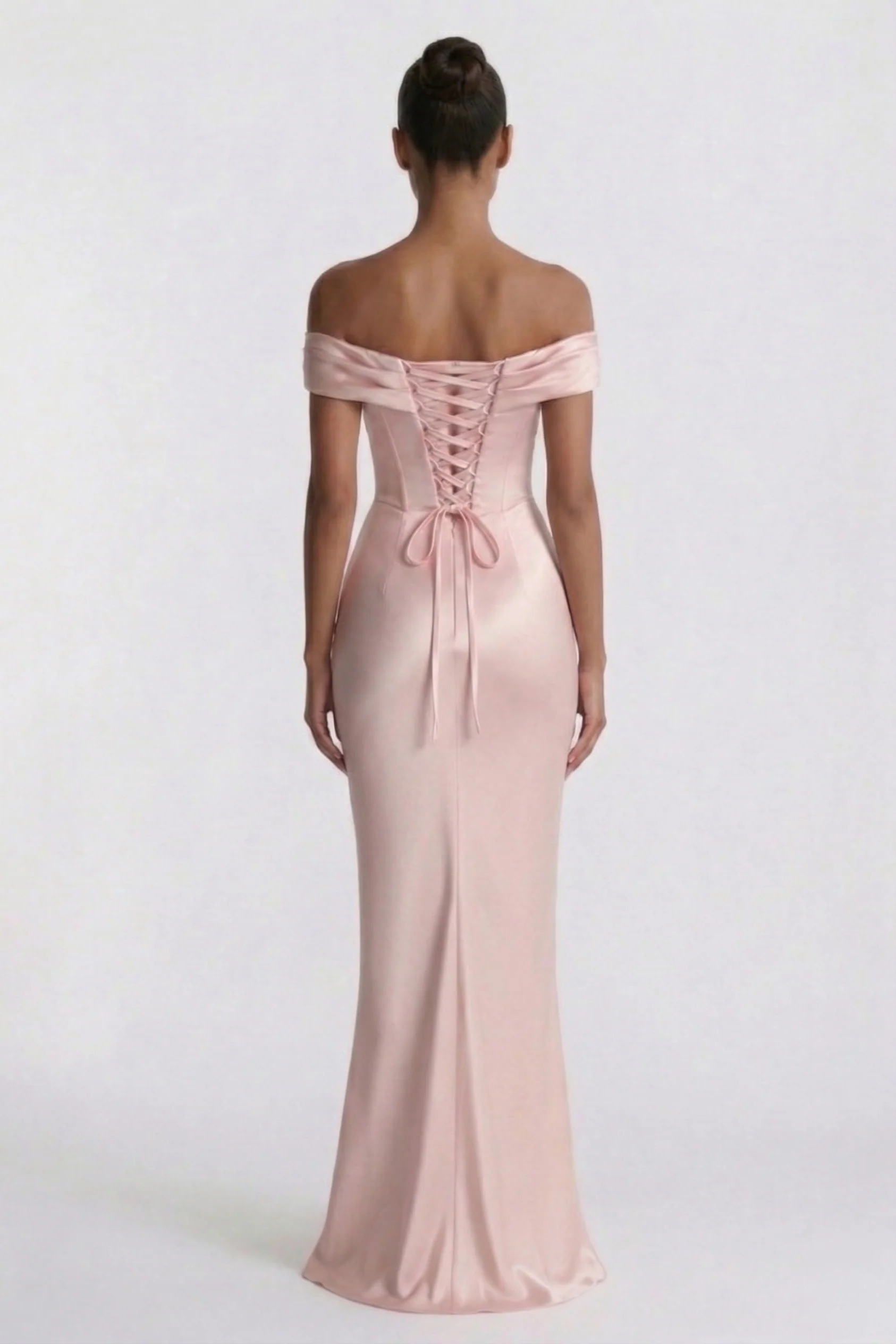 Sheath-Column Floor Length Acetate Satin Wedding Guest Dress CG0303