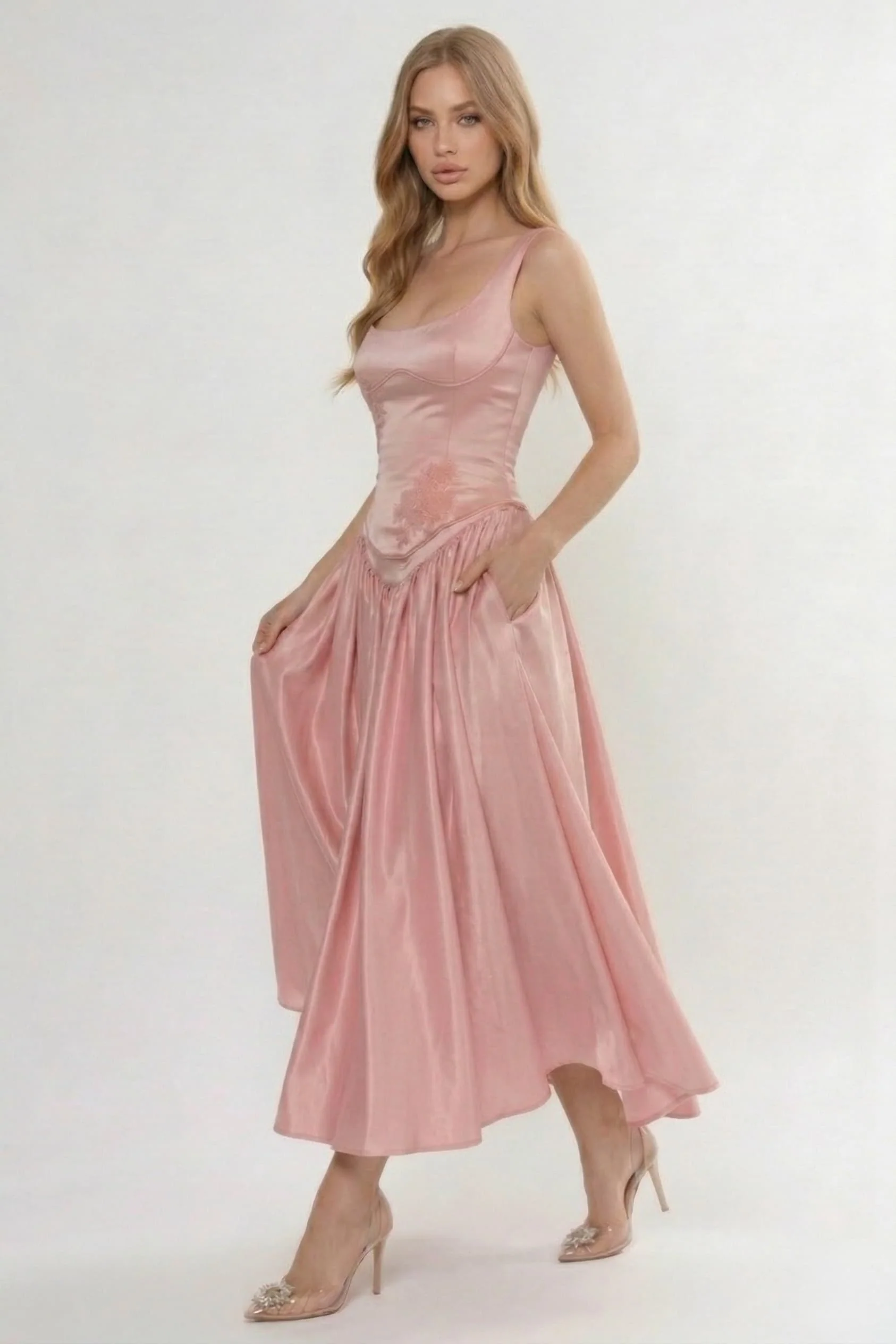 A-Line Ankle Length Soft Satin Bridesmaid Dress CG0315BM