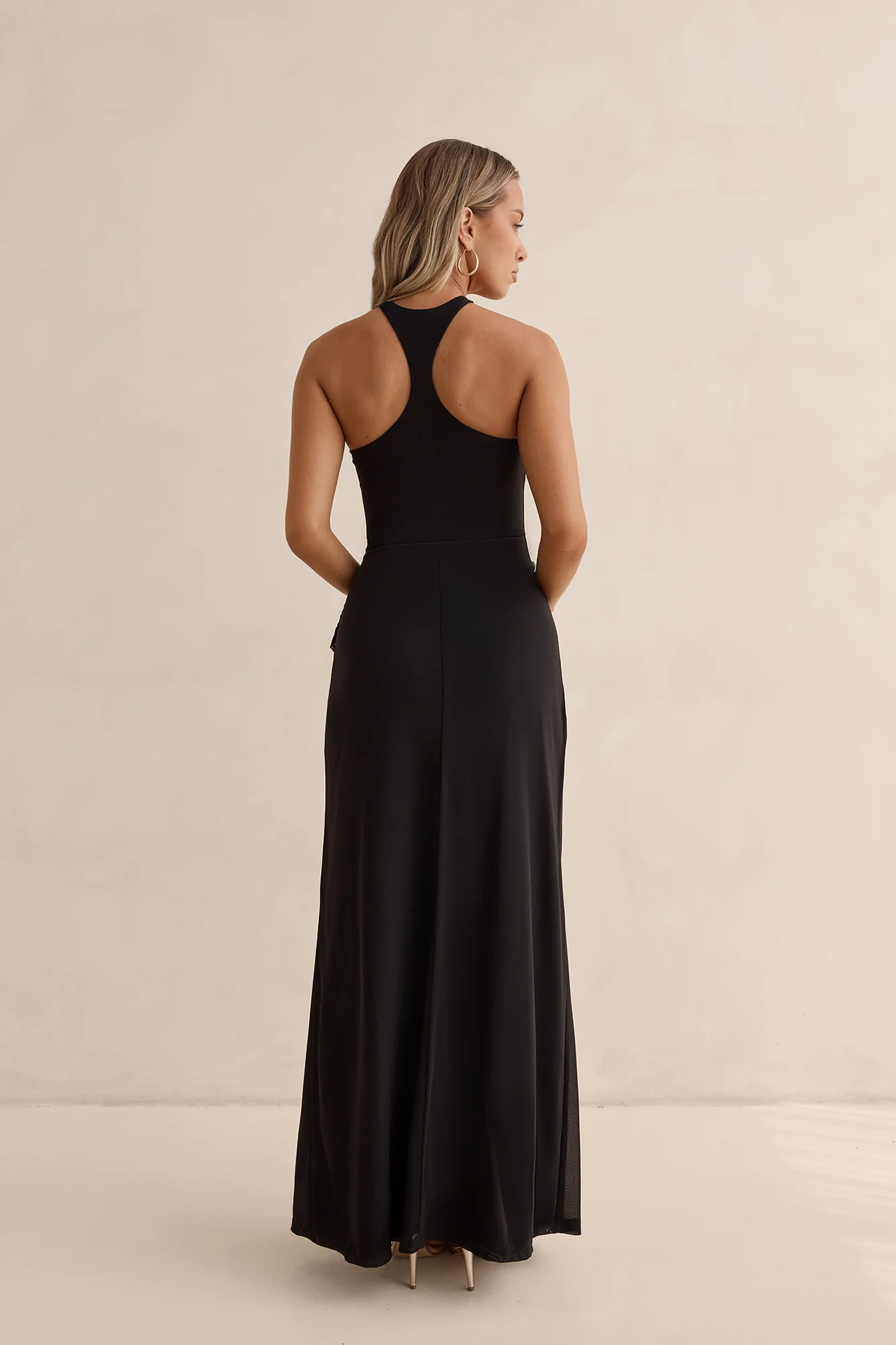 Lost In Dreams Mesh Maxi Dress Black - luluinthesky