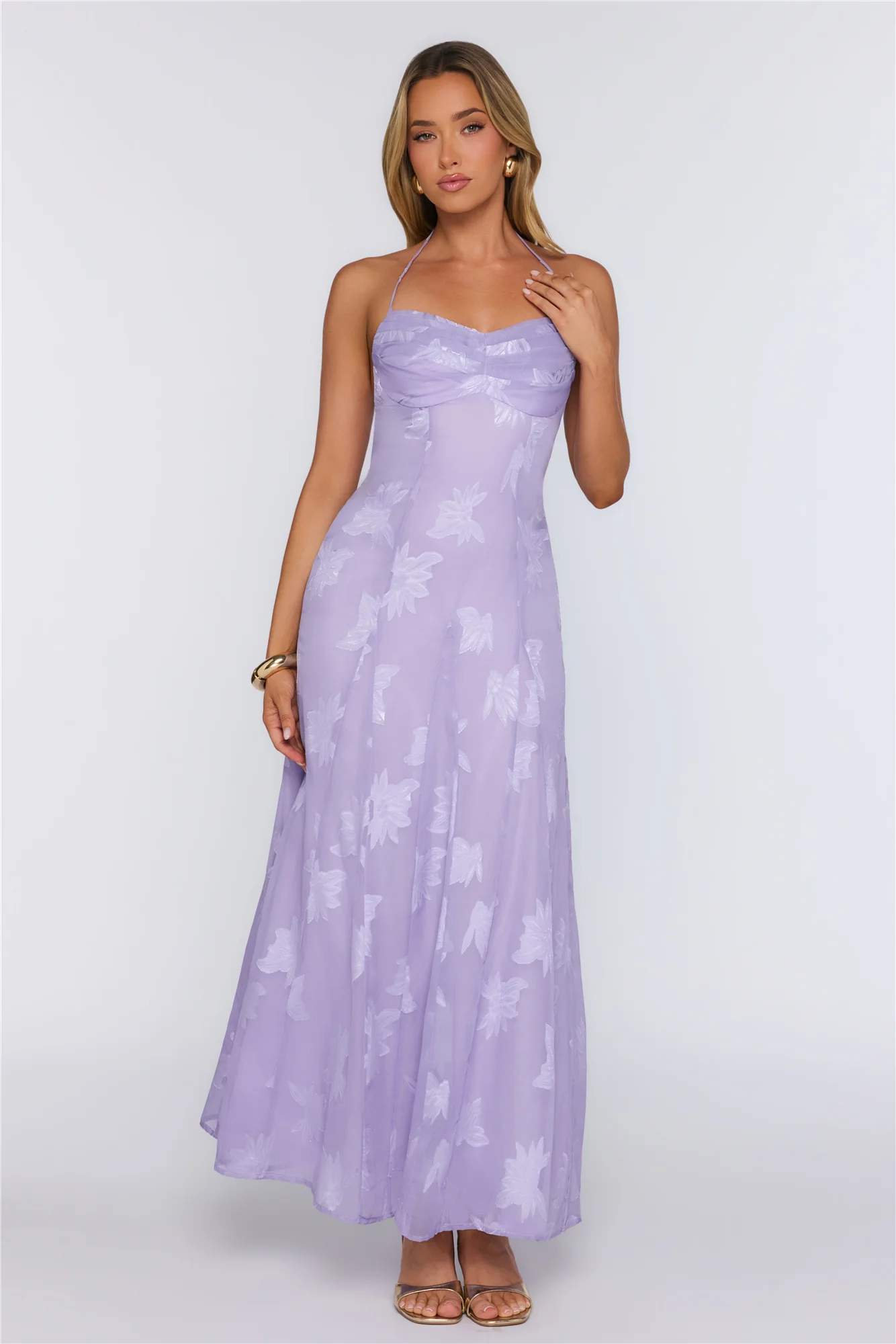 Dress Edit Halter Maxi Dress Purple