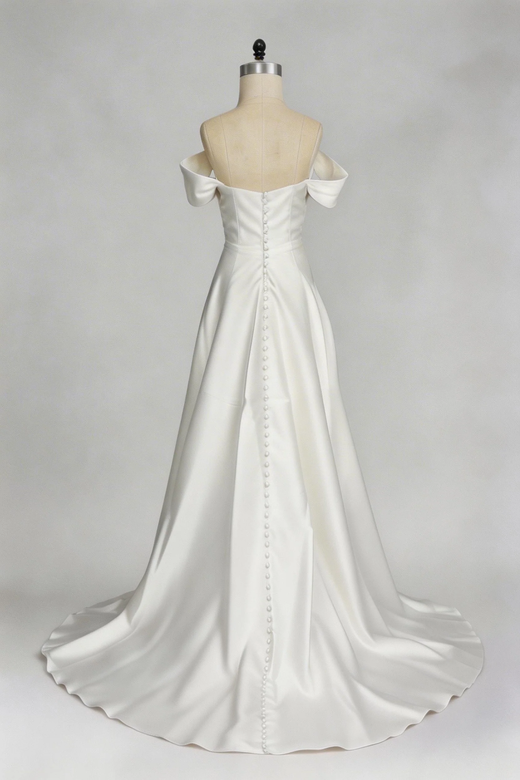 A-Line Court Train Mikado Wedding Dress CW3451