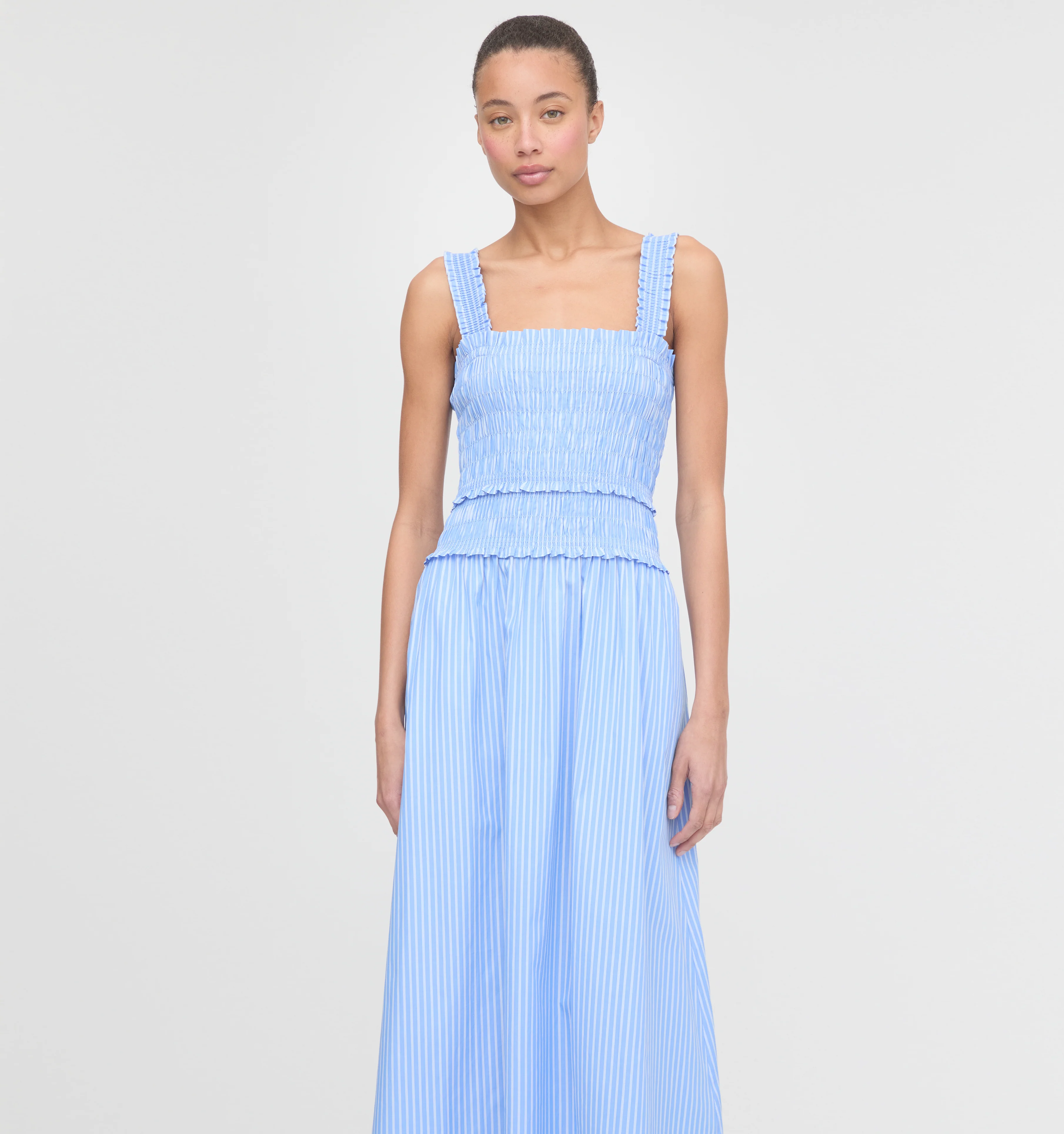The Azalea Maxi Nap Dress - Blue Stripe