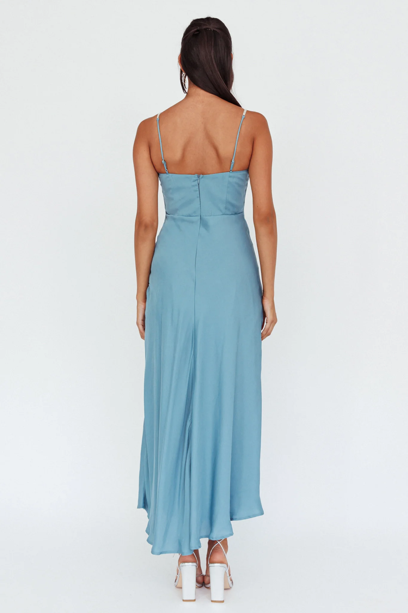 Linka Diamante Strap Maxi Dress Steel