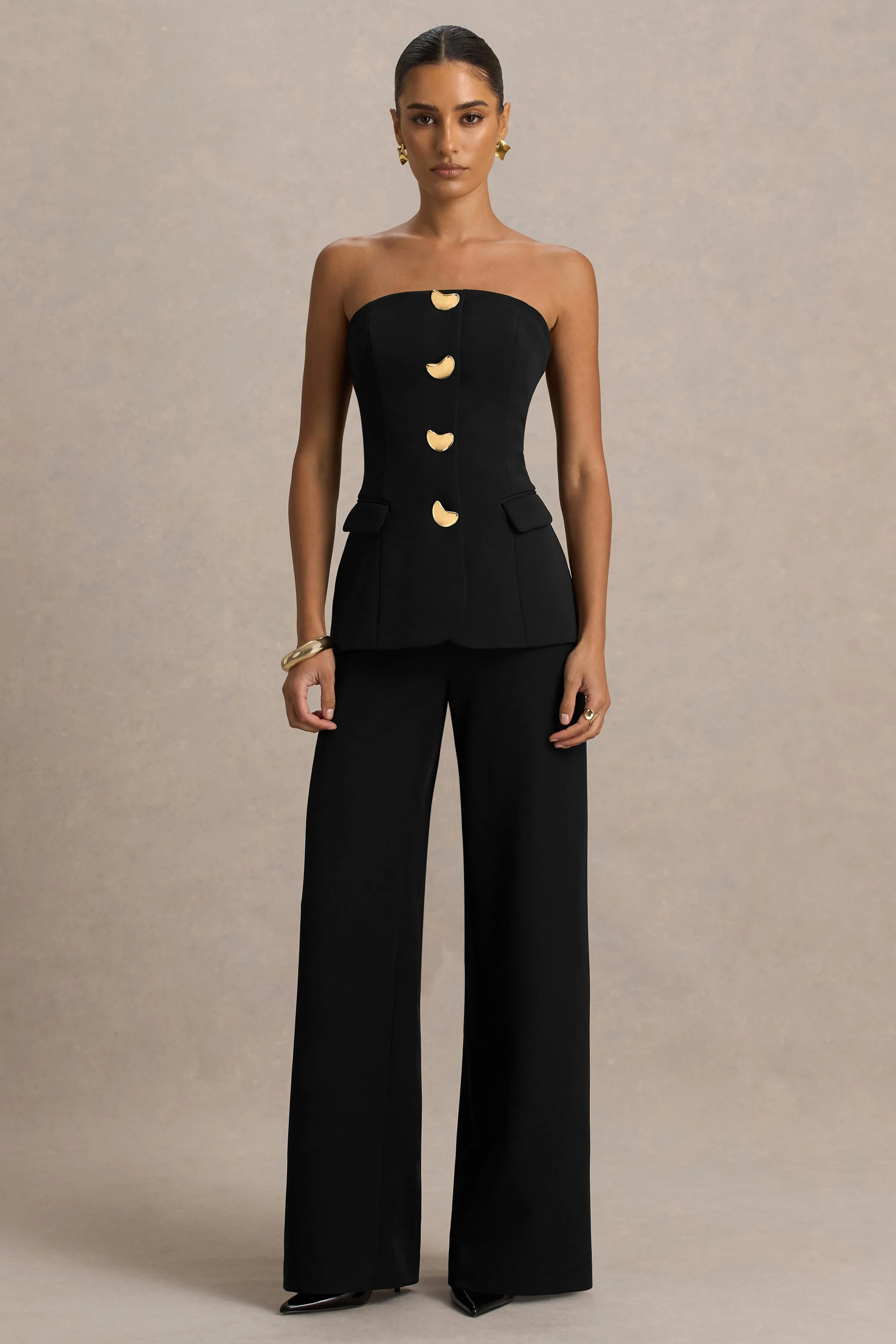 Zoey | Black Bandeau Jumpsuit