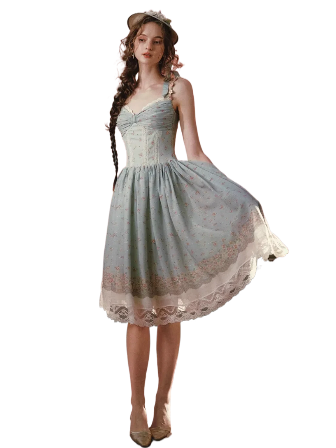 Forest Poem French Floral Slip Midi Dress | Final Sale