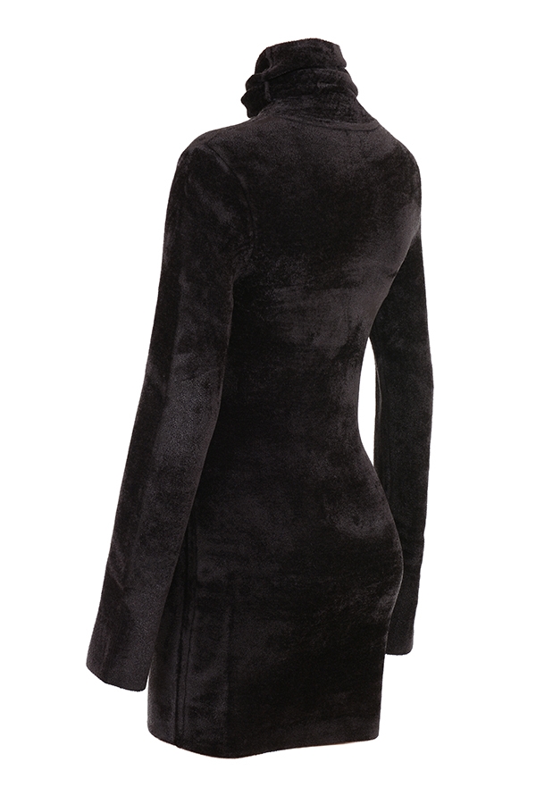 Charcoal Chenille Mini Dress
