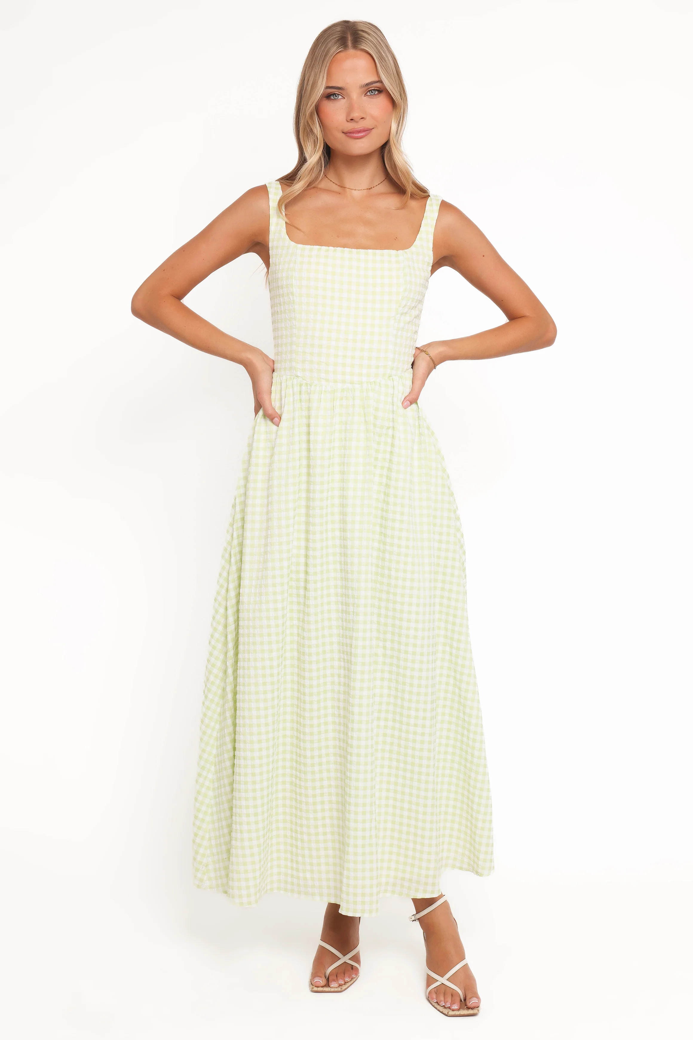 Amberlyn Maxi Dress - Green Gingham