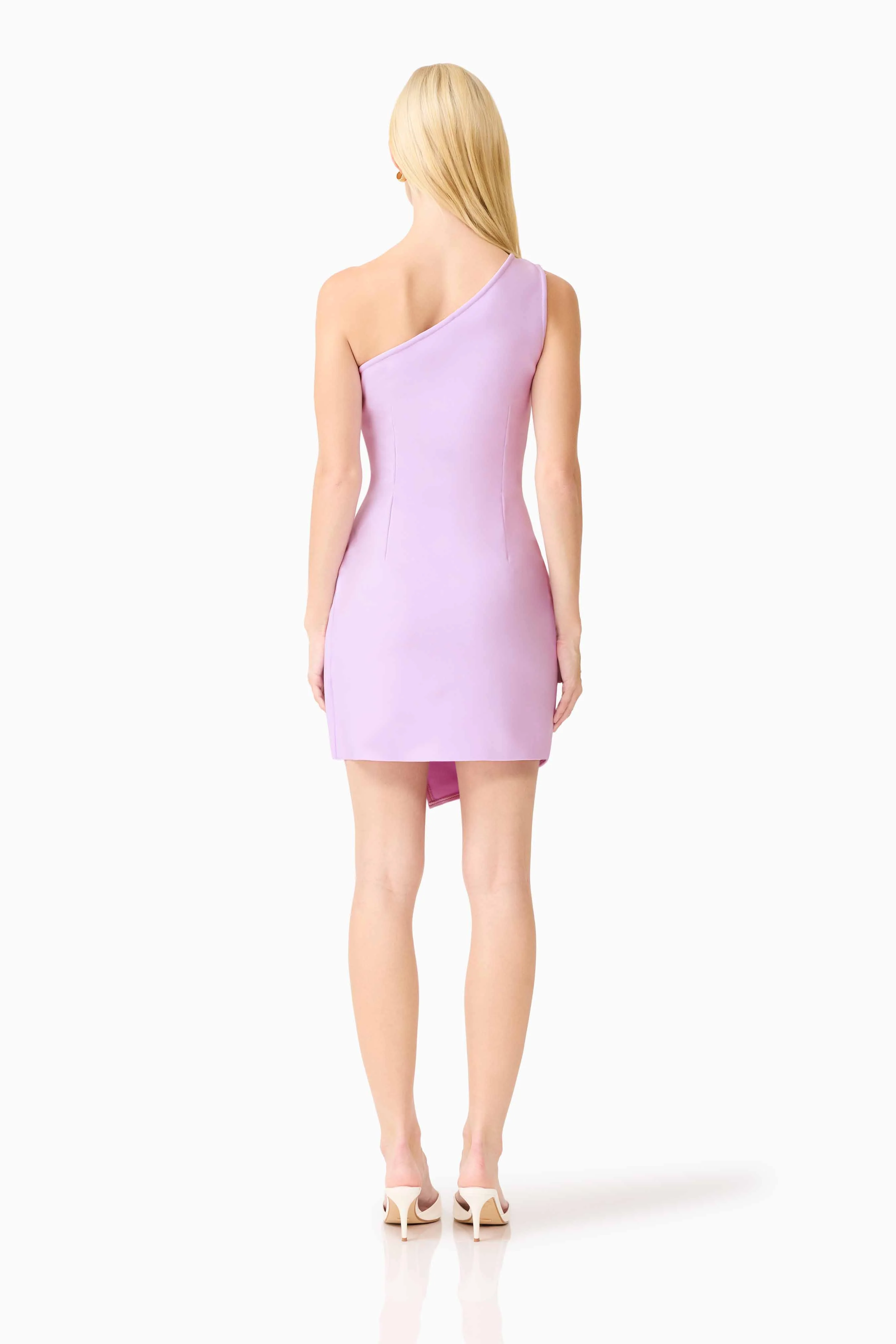 CURAAE Rafaella One Shoulder Mini Dress in Purple
