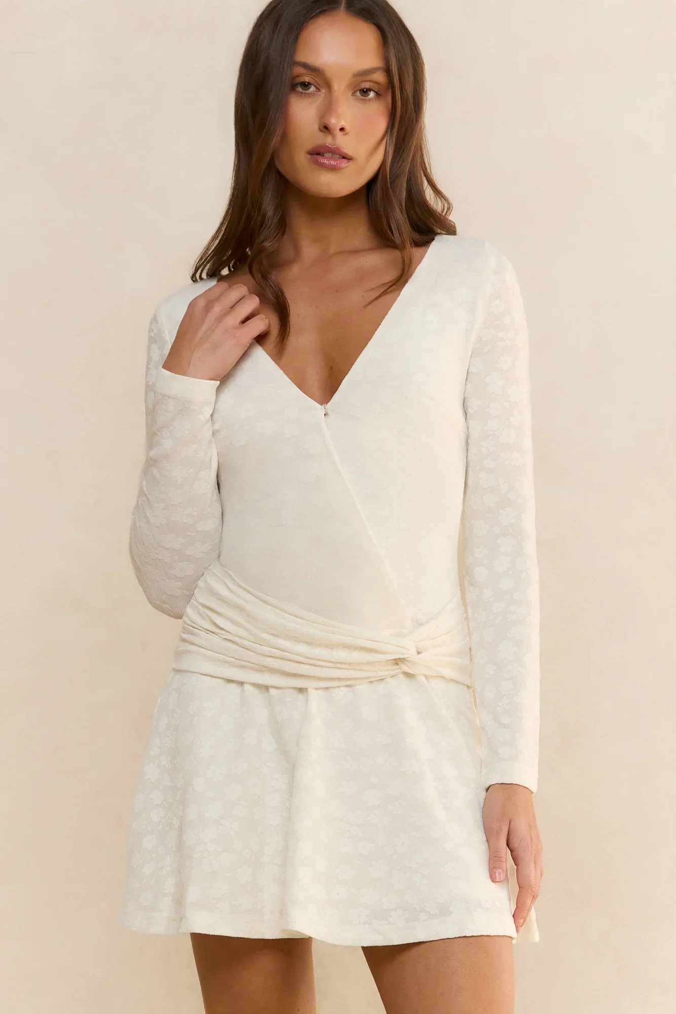 Trust In You Long Sleeve Mini Dress White