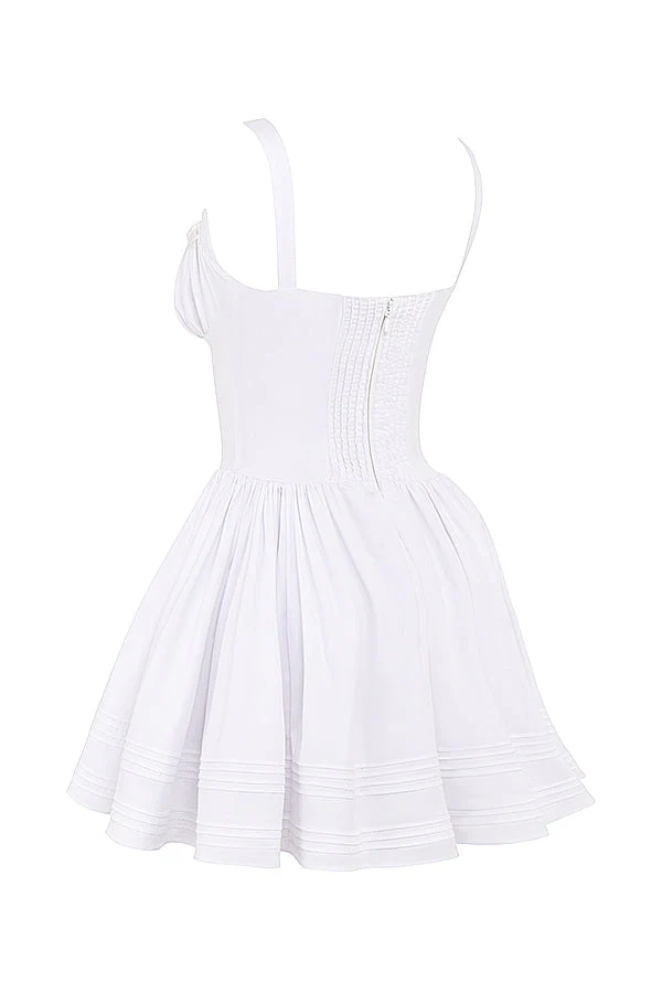 white cotton mini dress