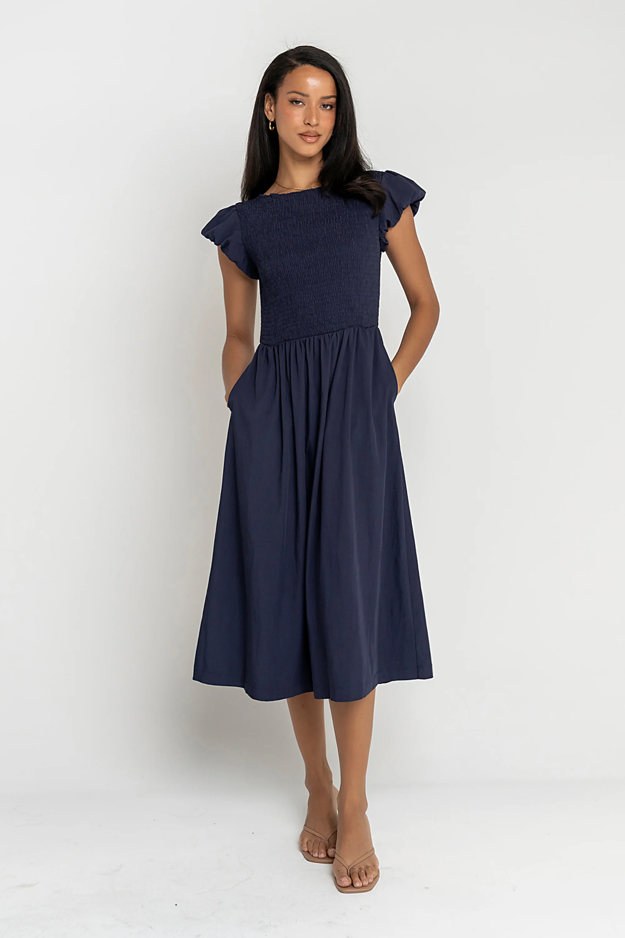 Harshell Smocked Midi Dress - FINAL SALE