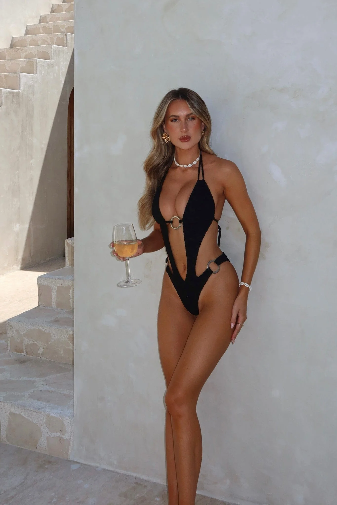 VALENCIA ONE PIECE BLACK TOWELLING