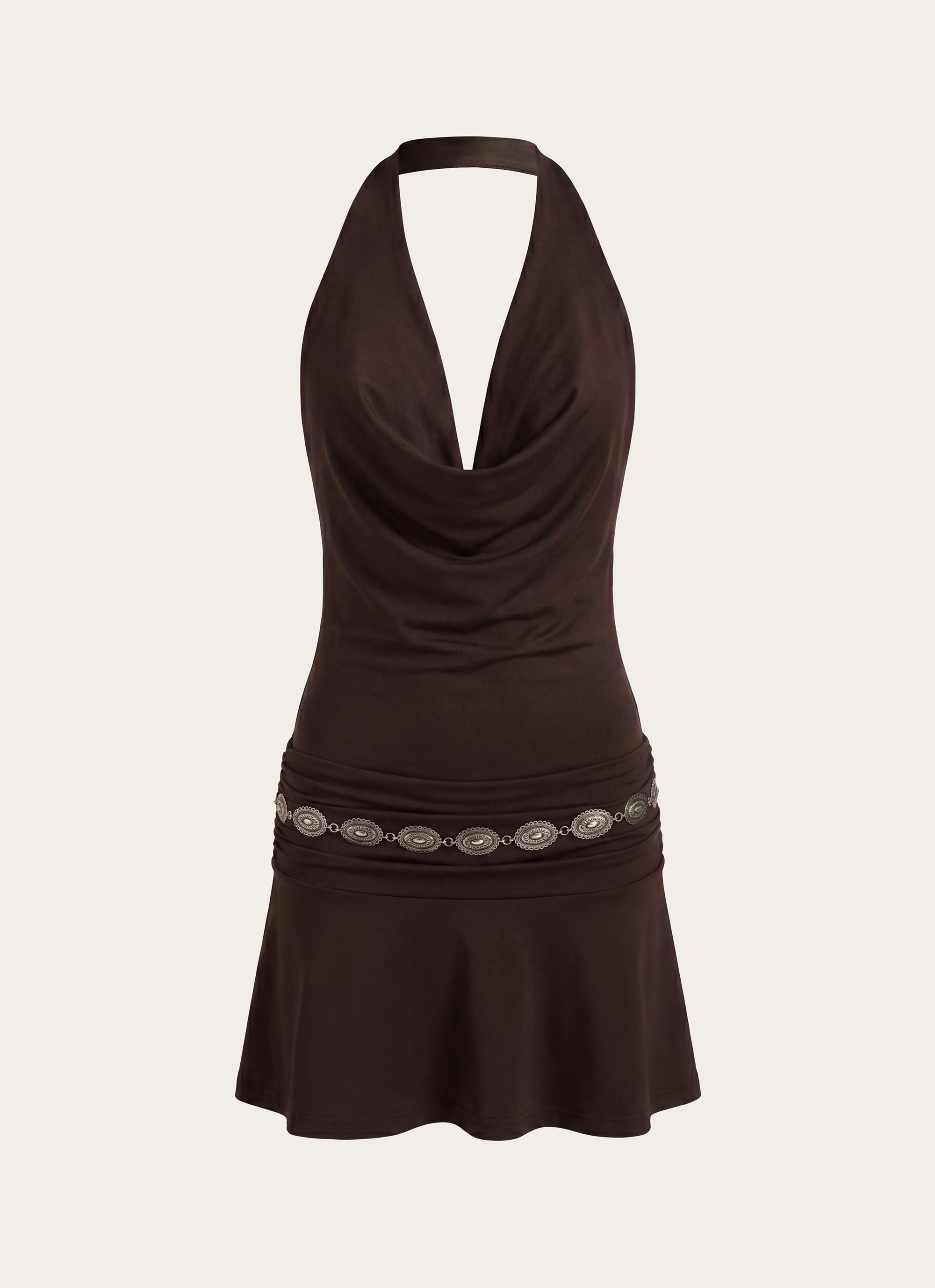 Rude Love Belt Mini Dress - Chocolate