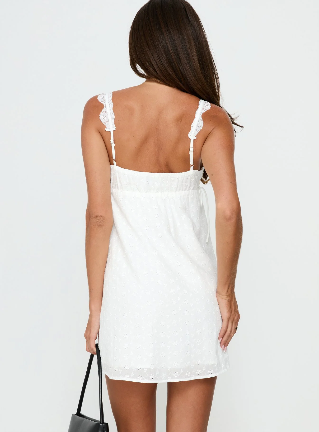 Serabella Anglaise Mini Dress White - luluinthesky
