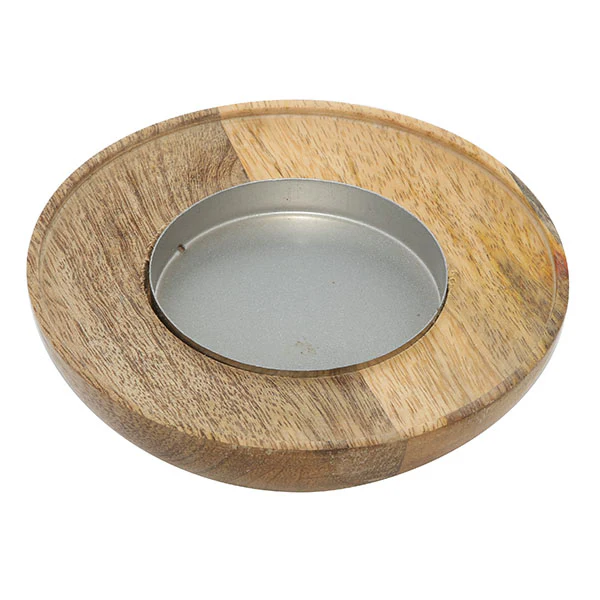 Wooden and Glass Cloche Candle Holders, Set of 2