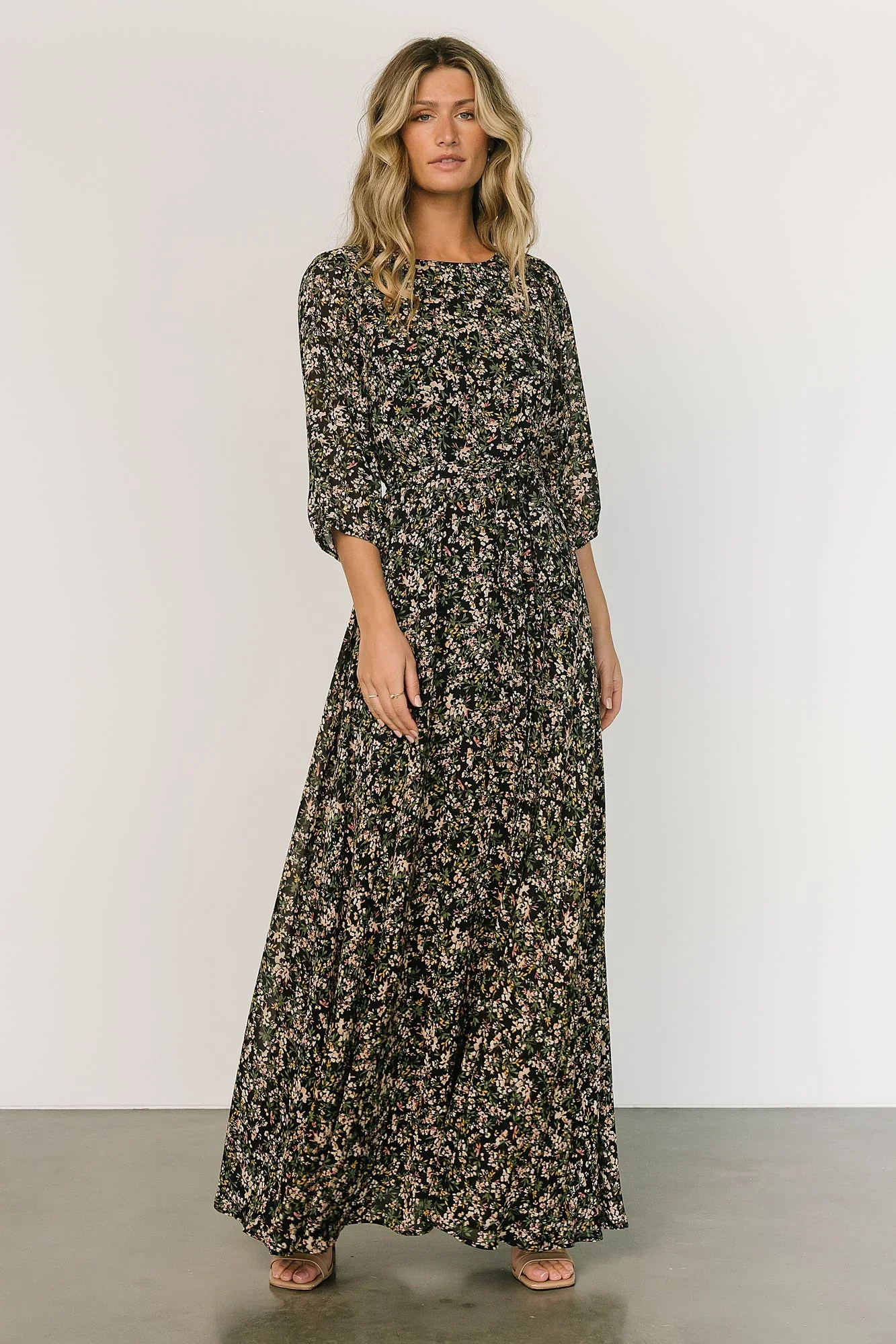 Rebecca Maxi Dress | Black Floral
